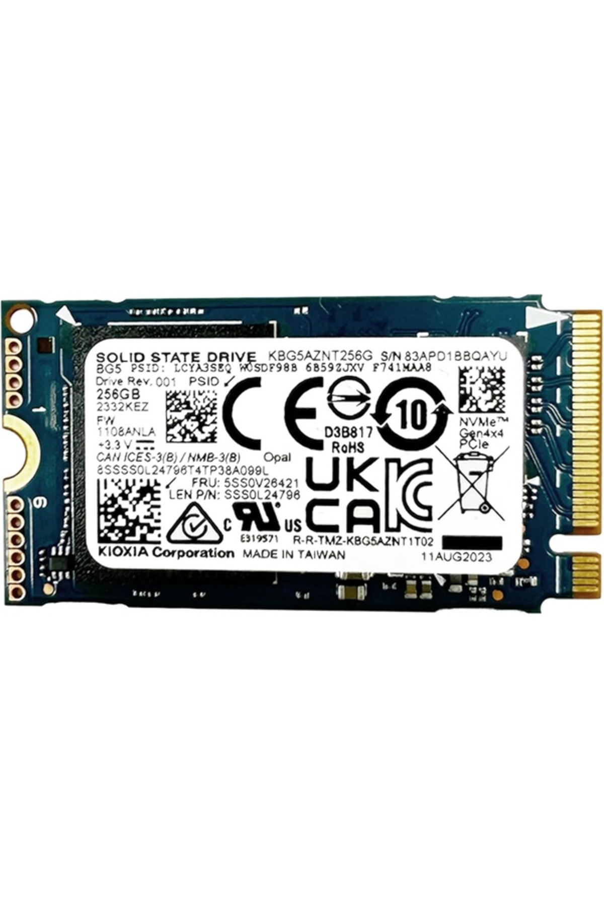 Kioxia BG5 KBG5AZNT256G 256 GB 2242 M.2 NVMe SSD - OEM KUTUSUZ