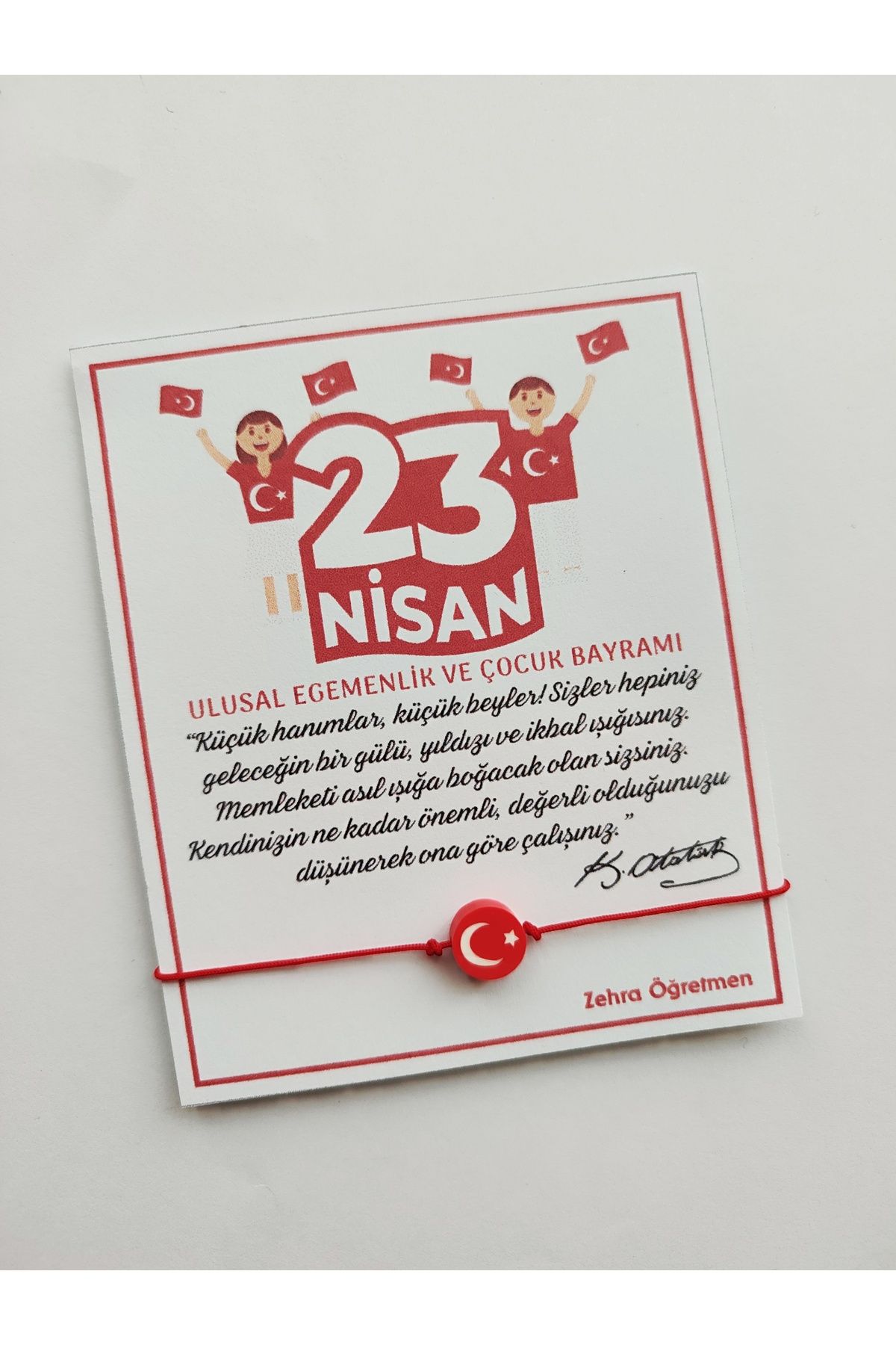 Kiraz Craft 23 Nisan Hediyelik / 10 Adet / Türk Bayrağı Ayyıldız Bileklik / 23 Nisan Bileklik Ayarlamalı