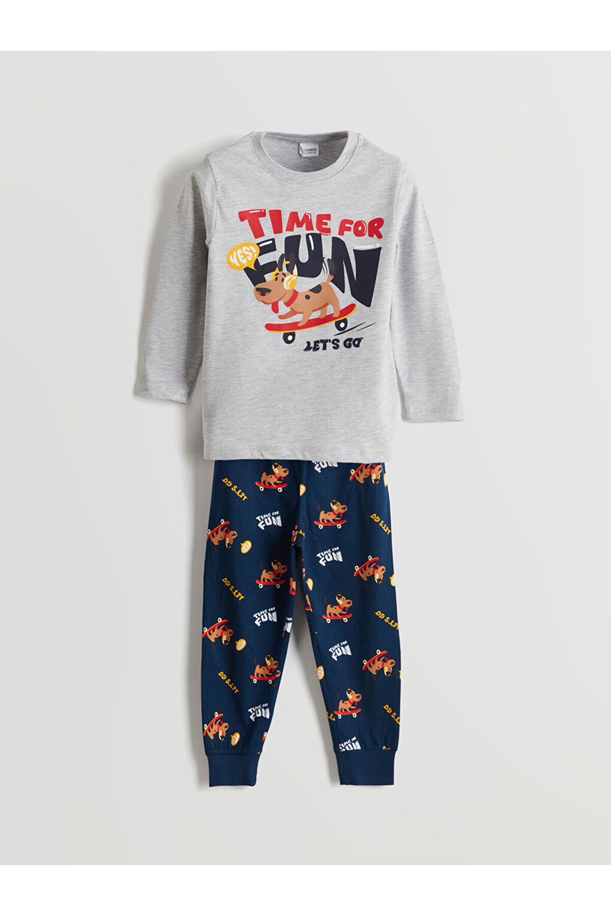 LC Waikiki LCW Kids Gri Baskılı Erkek Bebek Takım 3'lü
