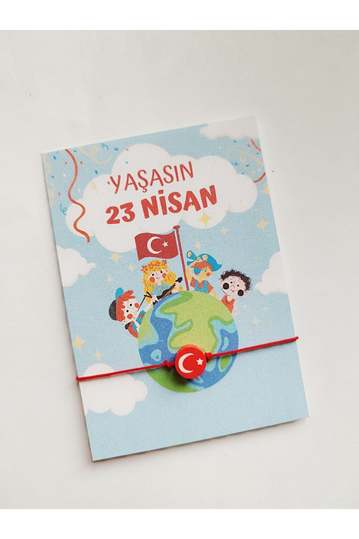 Kiraz Craft 23 Nisan Hediyelik / 10 Adet / Türk Bayrağı Ayyıldız Bileklik / 23 Nisan Bileklik Ayarlamalı
