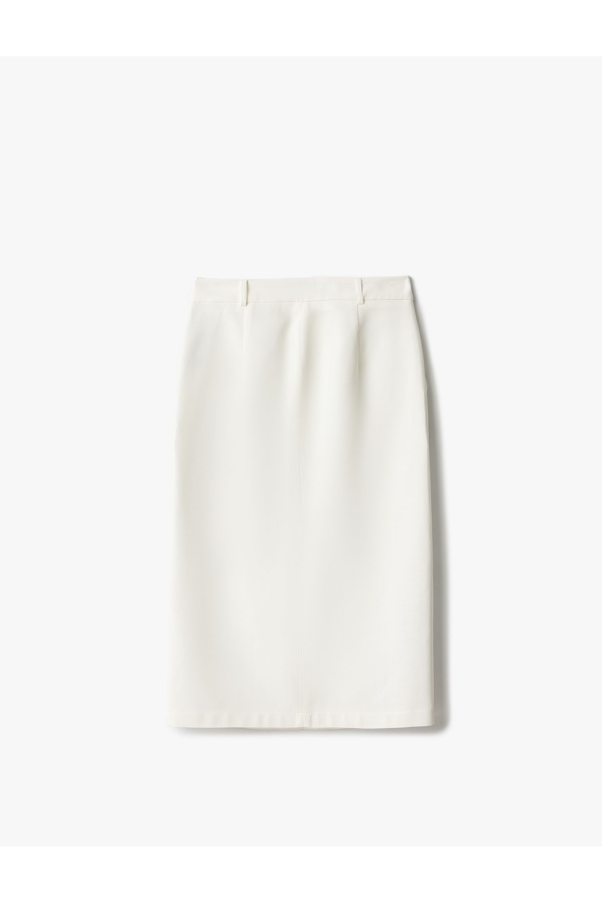 Koton-Cotton viscose fabric buttoned pocket detail midi skirt. 2