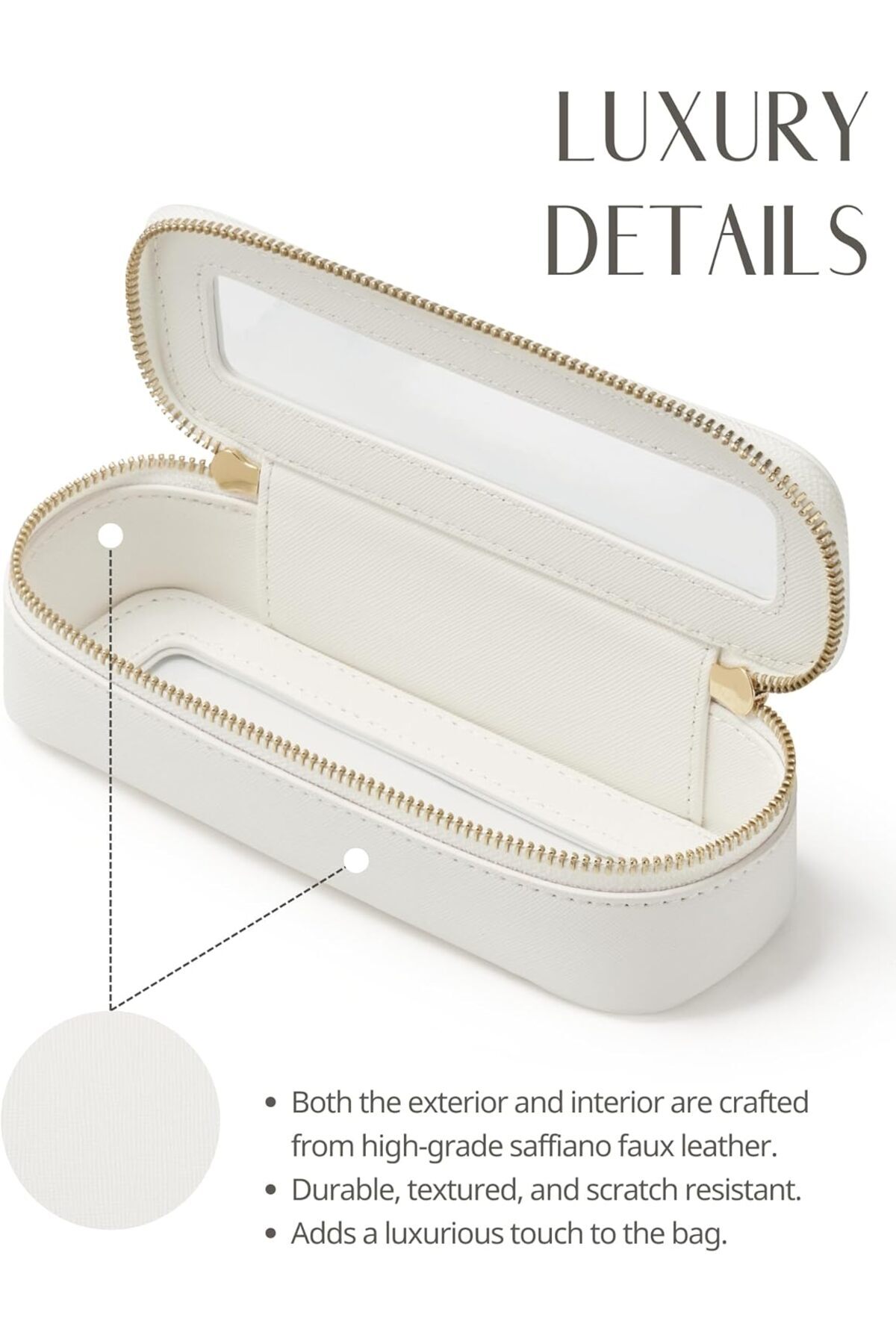 COOYA-Makeup ravel Case, Slim Makeup Bag, Clear Cute White for Traveling Transparent 6