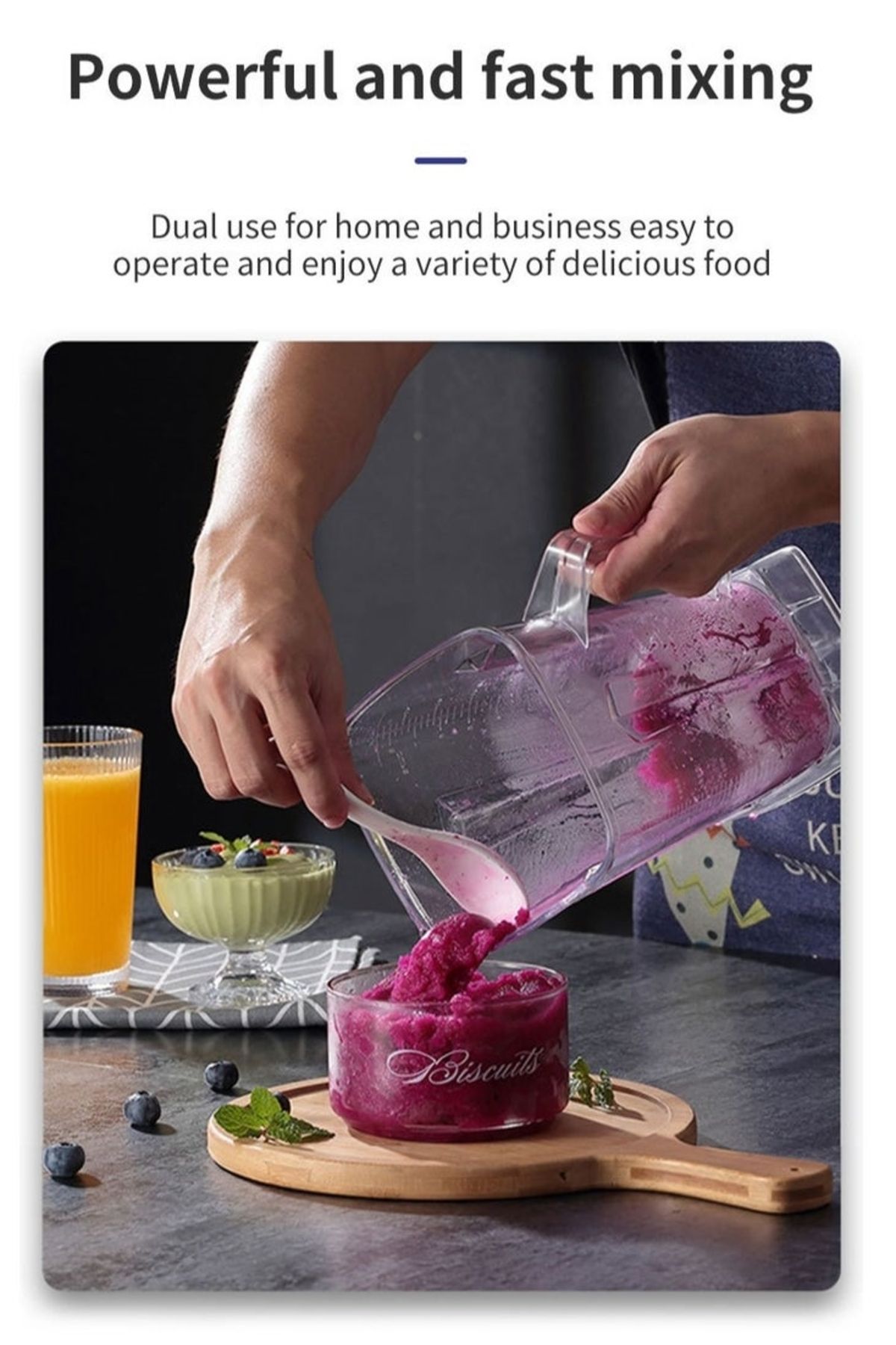 SOKANY-Juicer Blender, 2.5 Litre, 6000W Multi-Function High Speed Blender Ice Crusher SK-999 Black 6