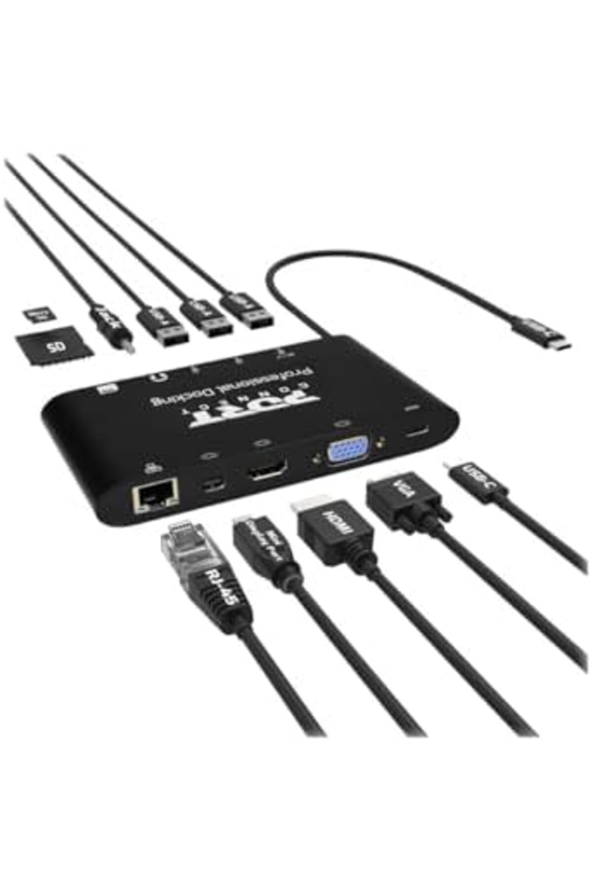 PORT DESIGNS-Port Type-C Travel Docking Station with Power Delivery. 4K SINGLE Video Display Out Via VGA-DisplayP 1