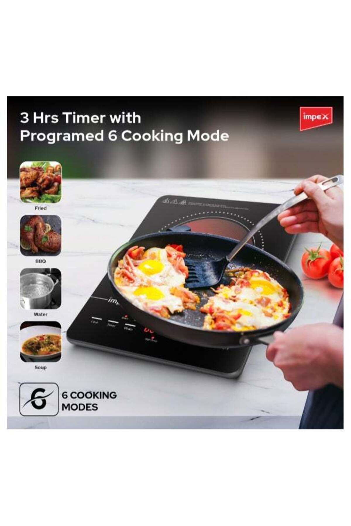 İMPEX-Infrared Cooker With 4 Digit Led Display And Push Button Control,10 Temperature Settings - Ir2701 3