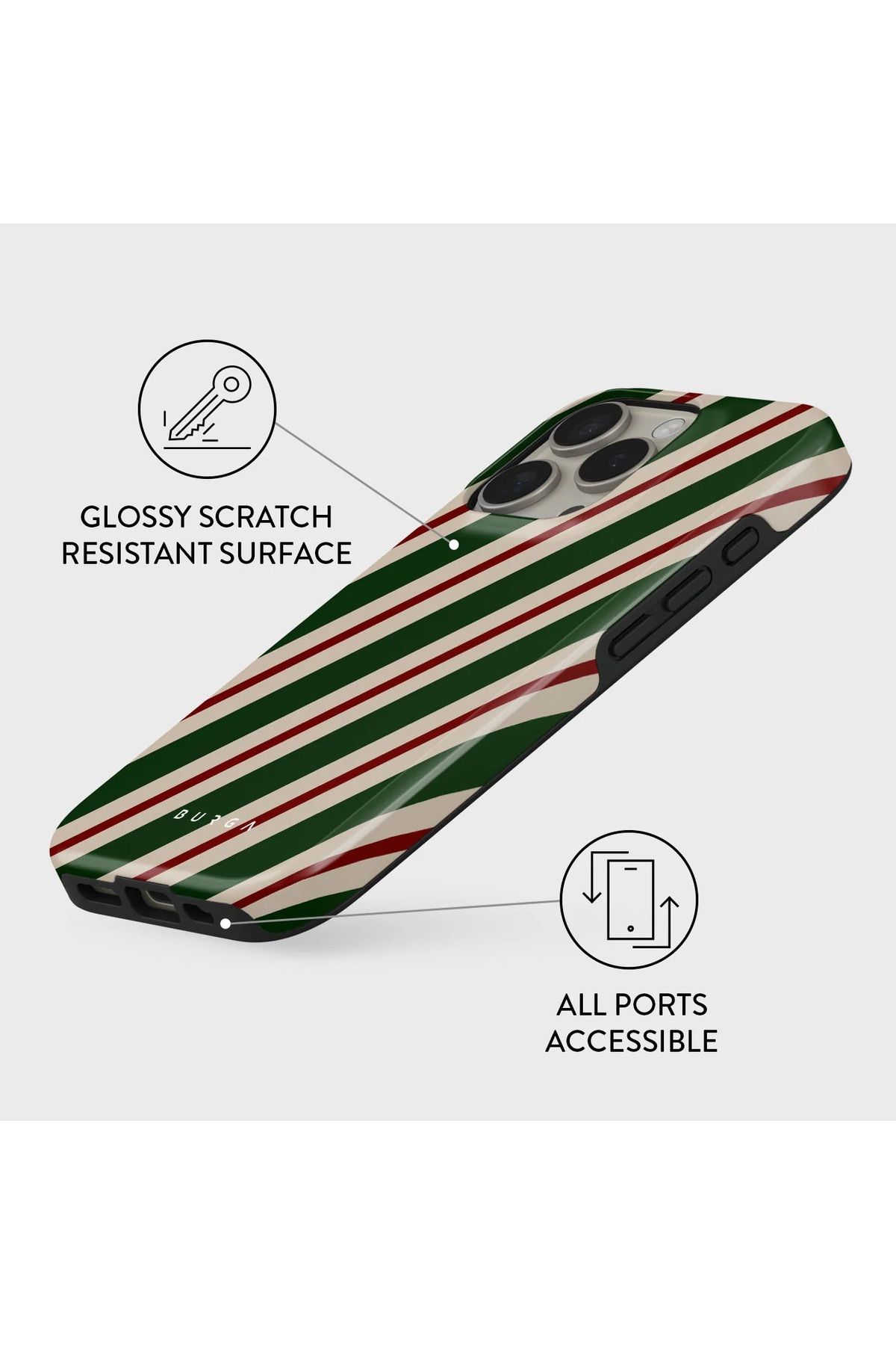 BURGA-Phone Case Compatible with iPhone 16 PRO Hybrid 2-Layer Hard Shell Silicone Protective Case 3