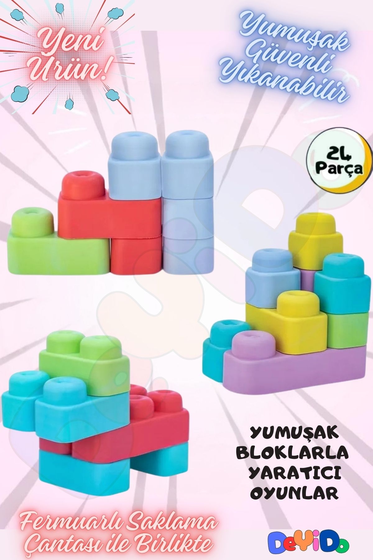 DeYiDo-Soft Soft Big Block Le Go Set - Large Soft Blocks, Educational Entertainment, Baby Toy 3
