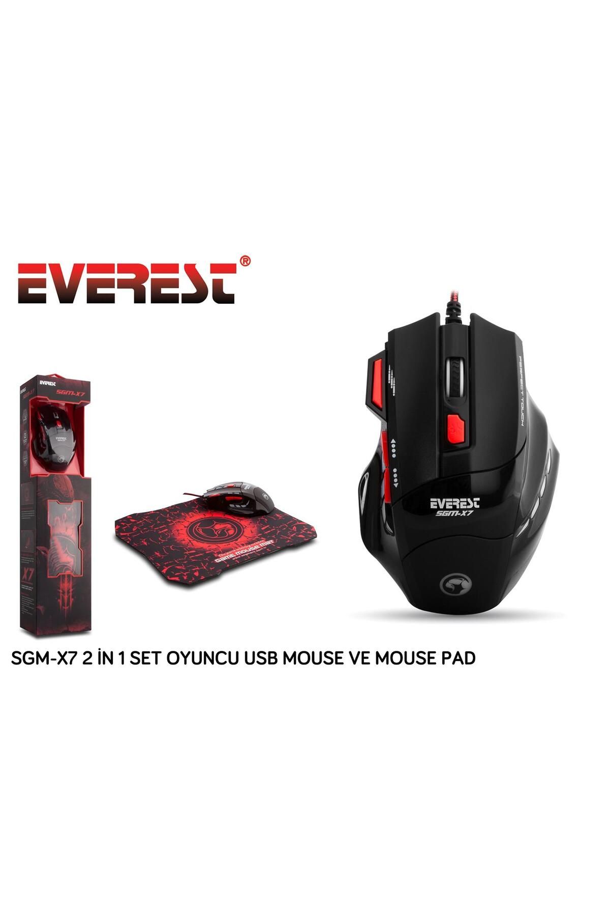 Vobotek Teknoloji SGM-X7 Usb Siyah Makrolu 7200dpi Oyuncu Mouse +Gaming Mouse Pad