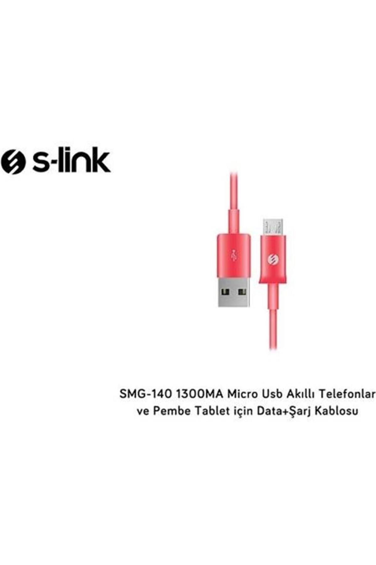 Vobotek Teknoloji S-link SMG-140 1.3a Micro Usb pembe Data+Şarj Kablosu