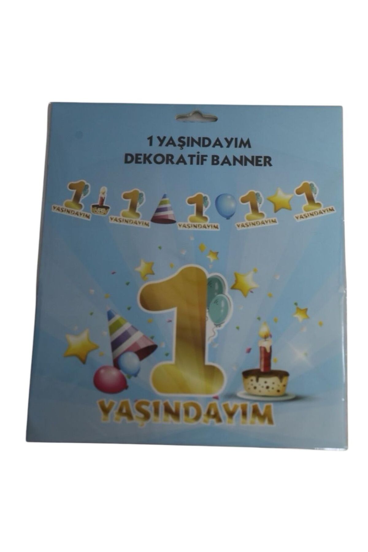 PM Dekoratif Banner 1 Yaş Mavi