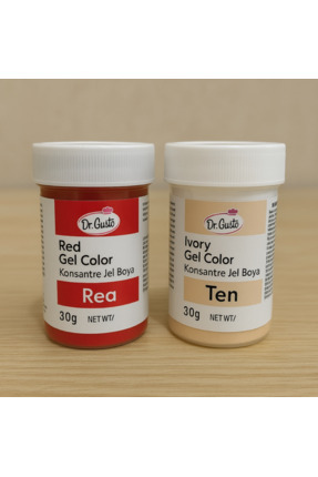 Dr. Gusto Jel Gıda Boyası 2 li Set Kırmızı Ten 30 gr