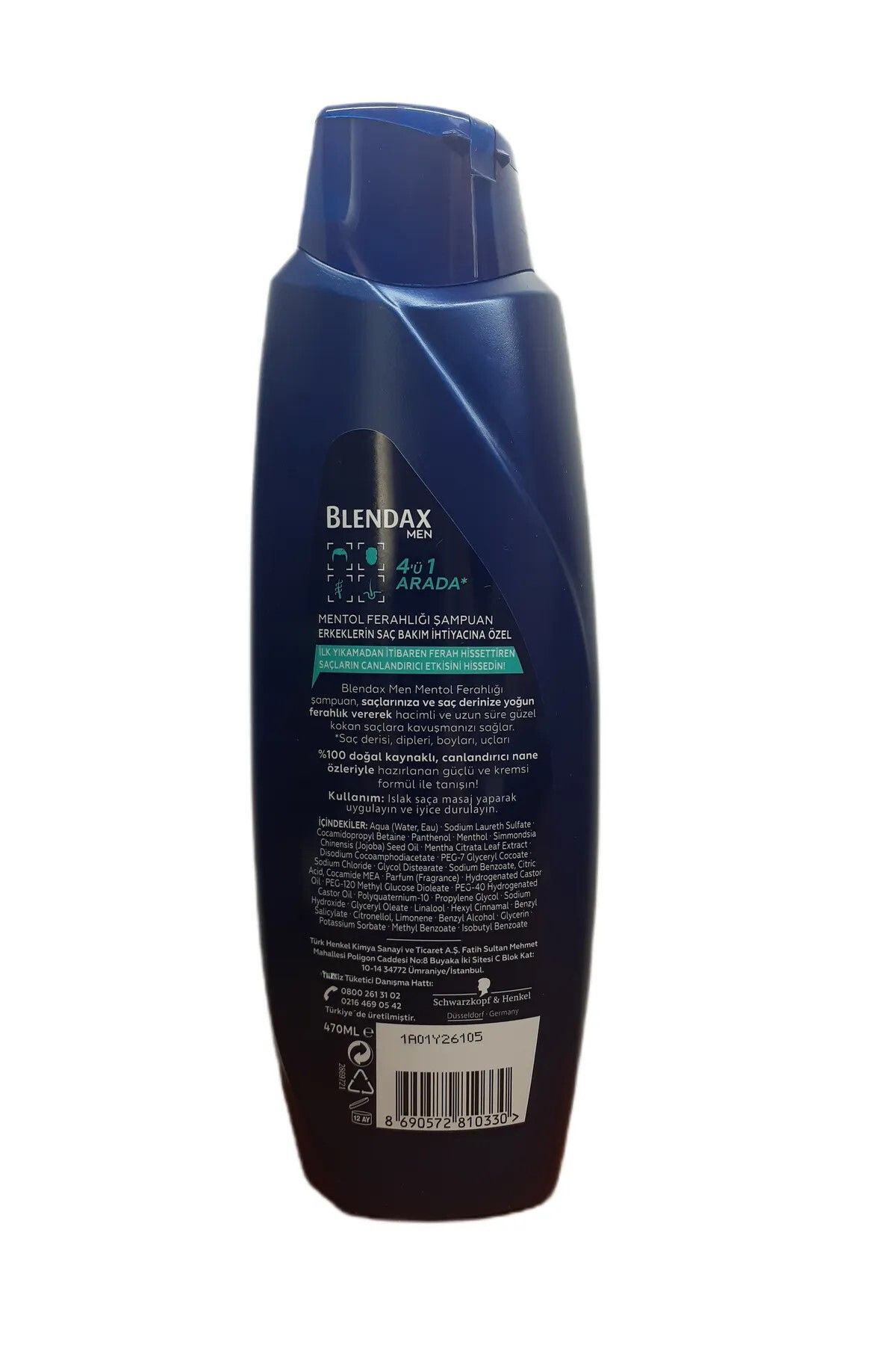 Blendax-Menthol Freshness - 4 in 1 Shampoo with Mint Extract 470 ML x 2 Pcs 3