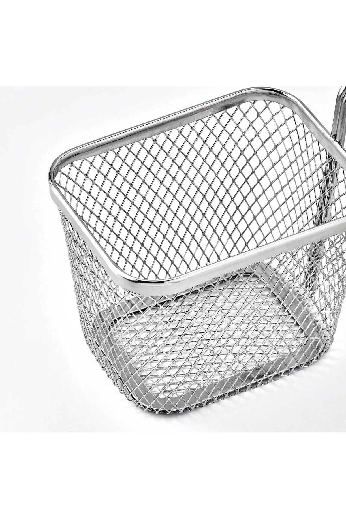 IKEA-2 Pieces Fried Potatoes Presentation Basket with Handle 7X7X9 cm Ikea Set of 2 Serving Container Stainless Steel 4