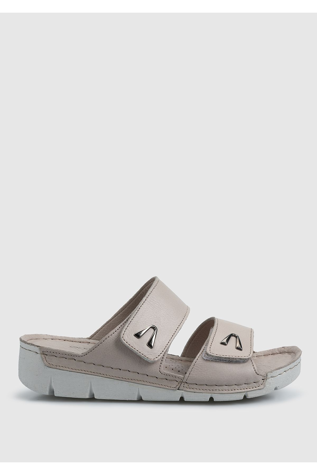 Eclipse-Beige Leather Women's Slippers 1
