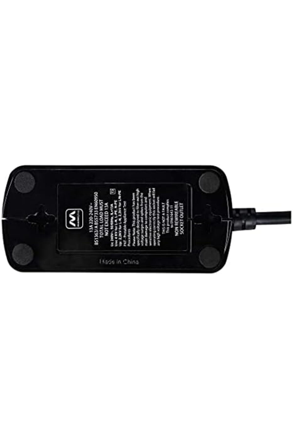 Masterplug-Heavy Duty Four Socket Surge Protected Extension Lead with 2 USB Ports, 2 Metre, Black 4