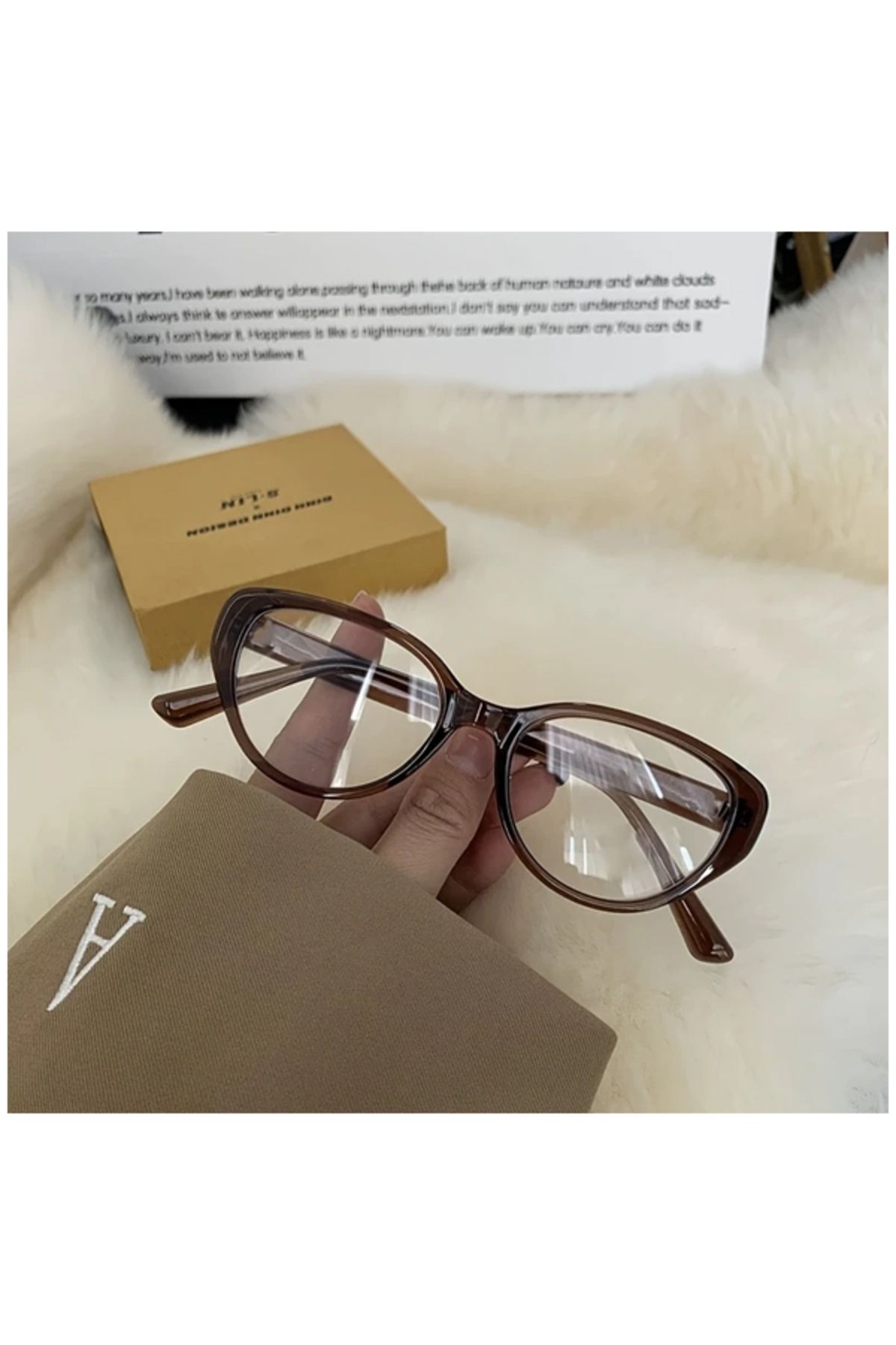 Viole Retro Cat Eye Mavi Işık Korumalı Gözlük