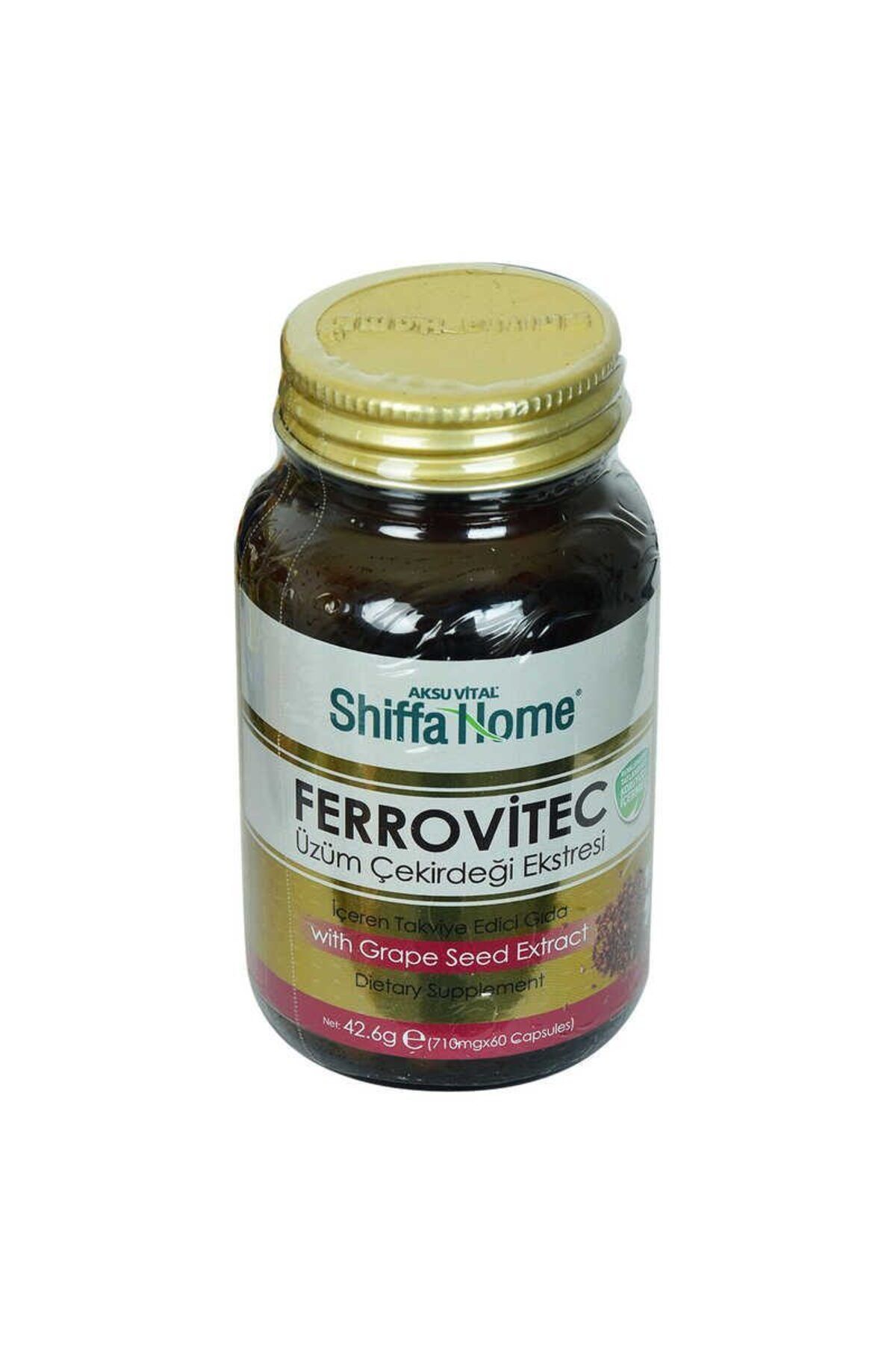 Kuzgun Ticaret Shiffa Home Ferrovitec Üzüm Çekirdeği Ekstresi Diyet Takviyesi 710 Mg x 60 Kapsül