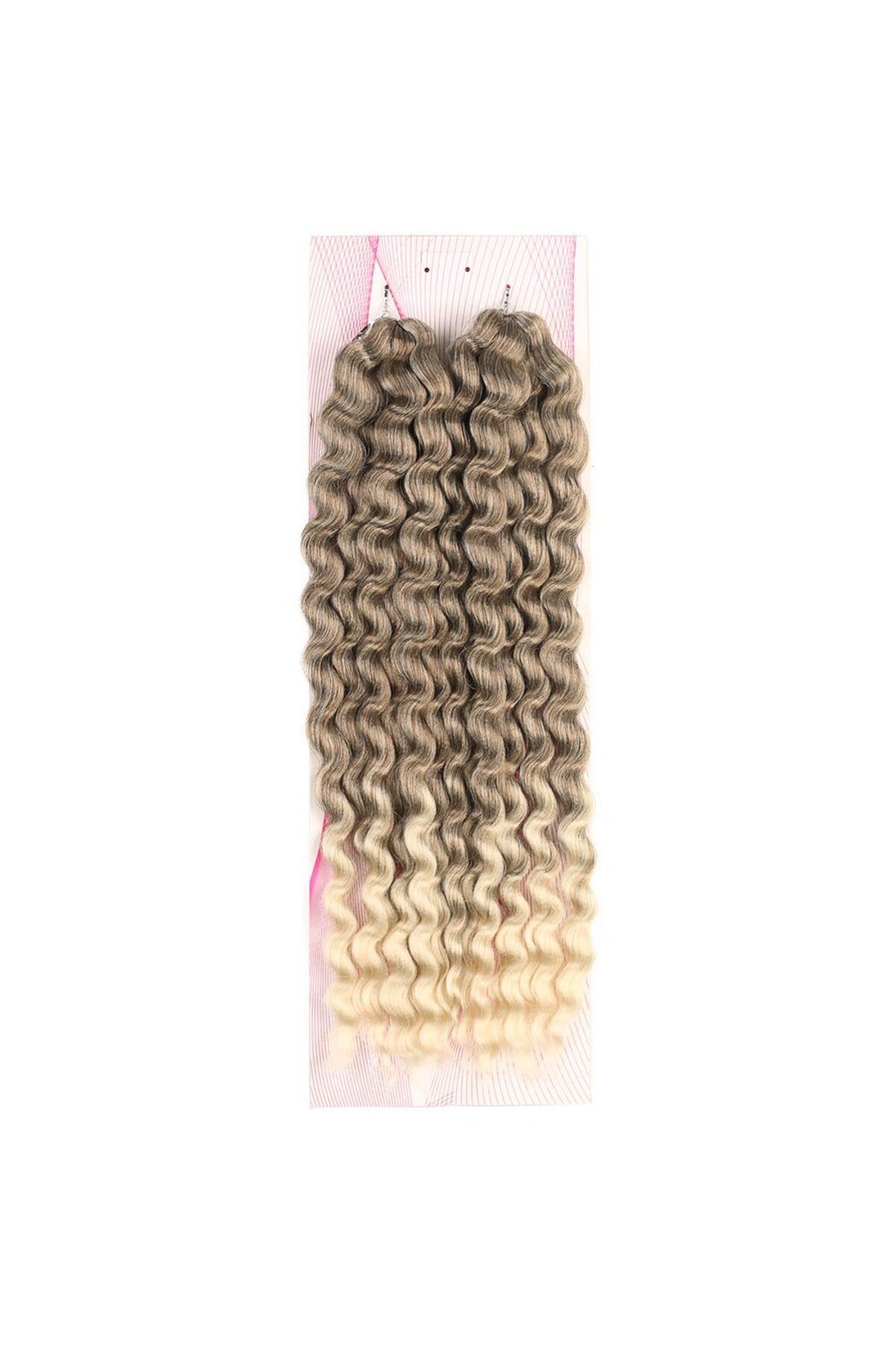 LovelymCo Nice Bulk Afro Su Dalgası Saç / Küllü Kahve / Platin Ombreli