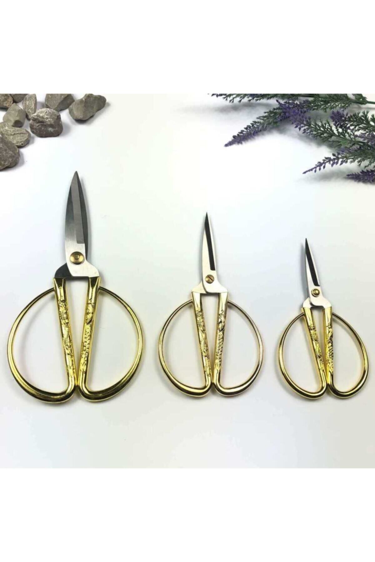 Aker Hediyelik-Gold Heart Patterned Wide Handle Scissors Imported Small Luxury Scissors Models Promise Engagement Ribbon Scissors – Mak 4