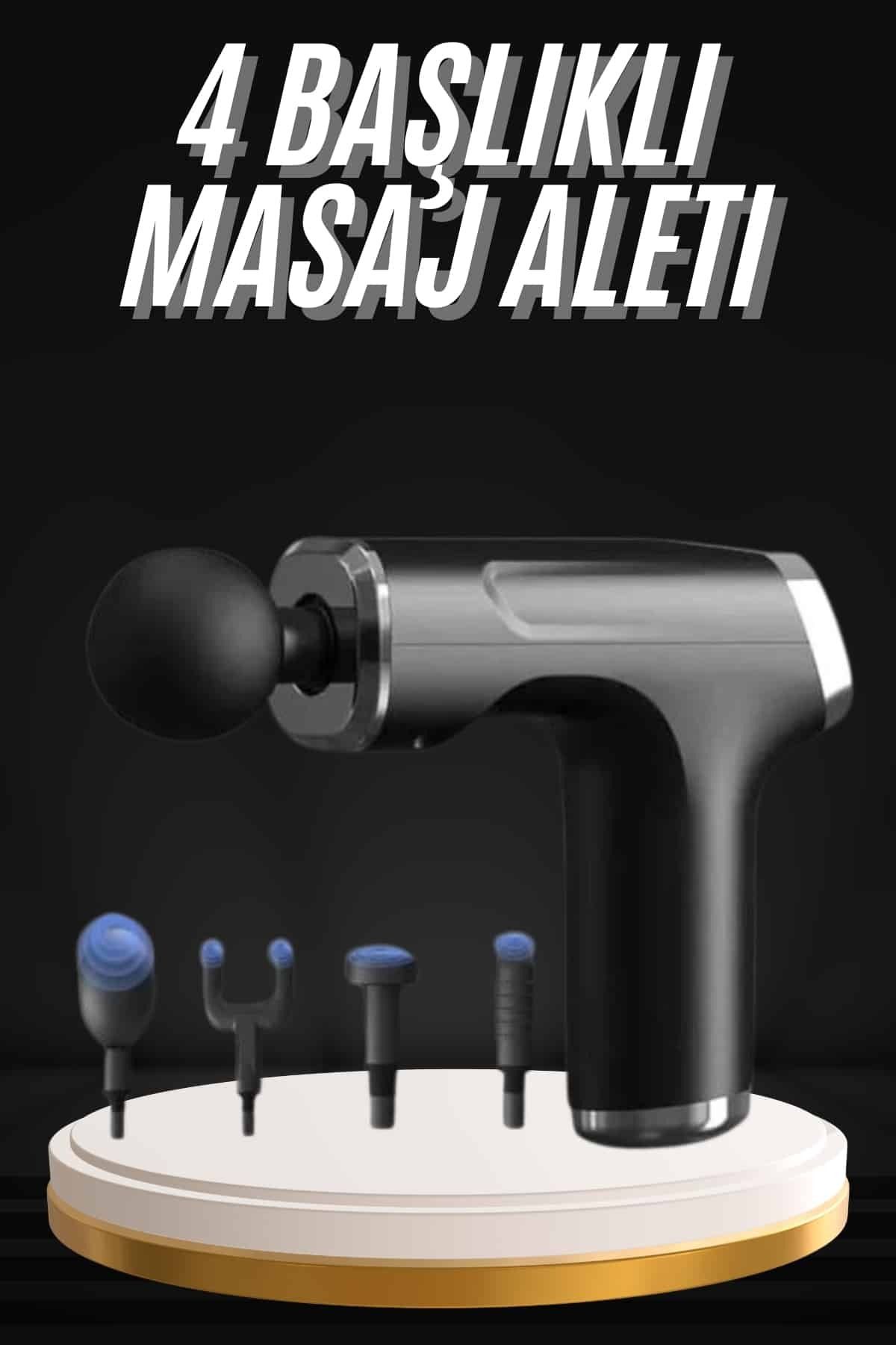 ASTRALTECH Şarjlı Masaj Tabancası 4 Başlıklı Mini Masaj Tabancası ve Masaj Aleti