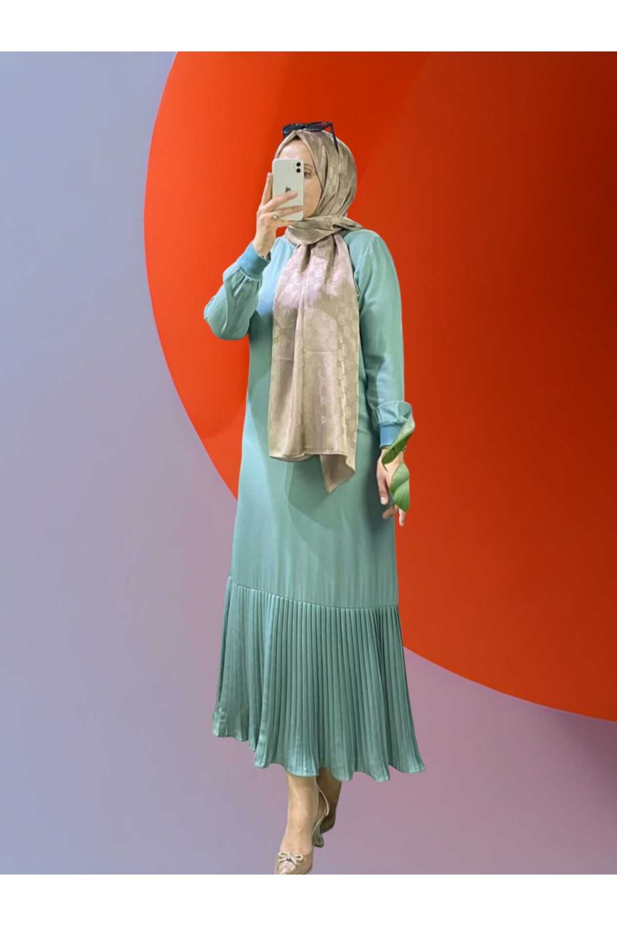 Freeista-Green Hijab Dress Large Size Fr 2504295 4