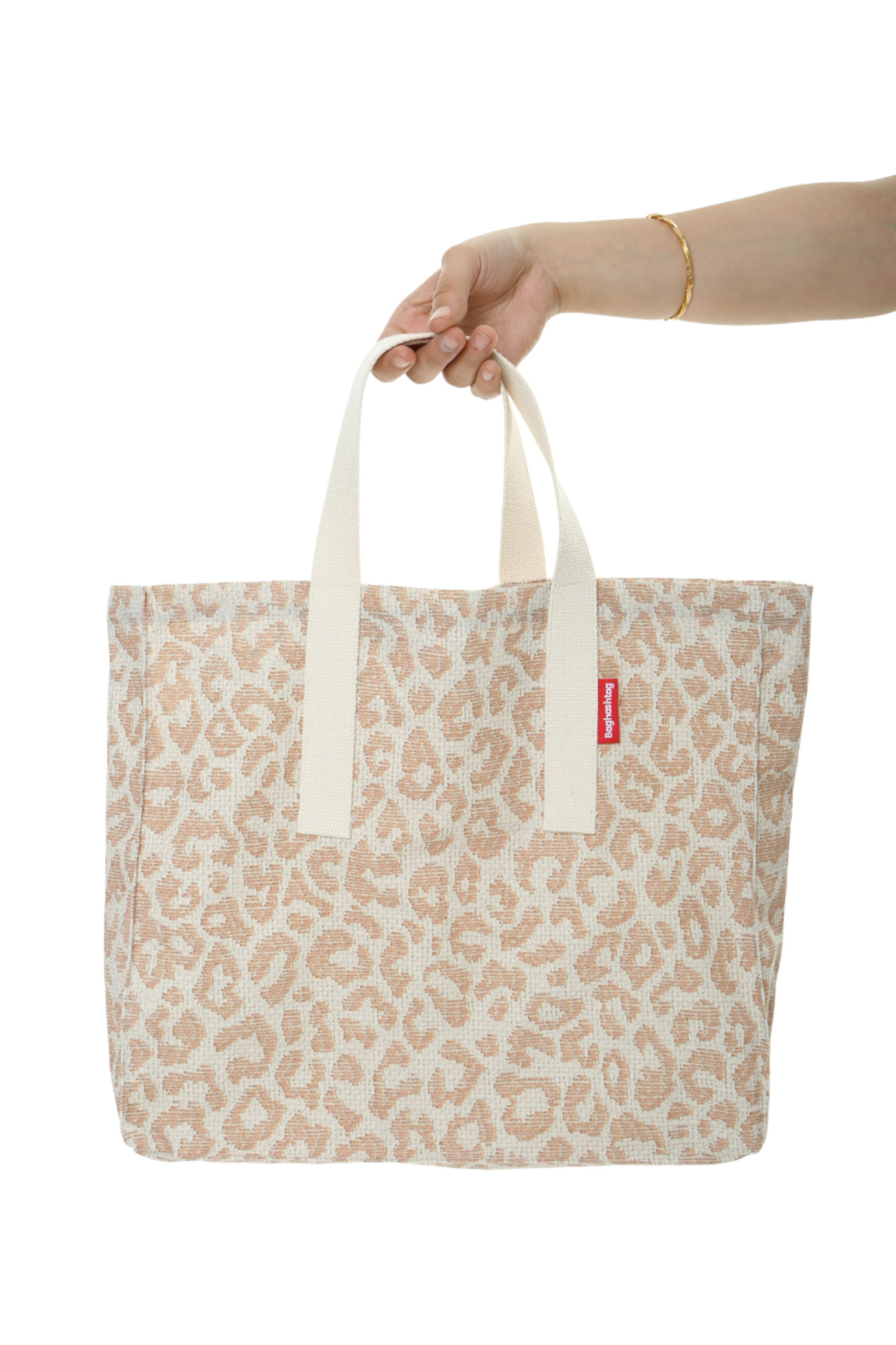 Baghashtag  Leopar İşlemeli Baskılı Bez Çanta - Görsel 3