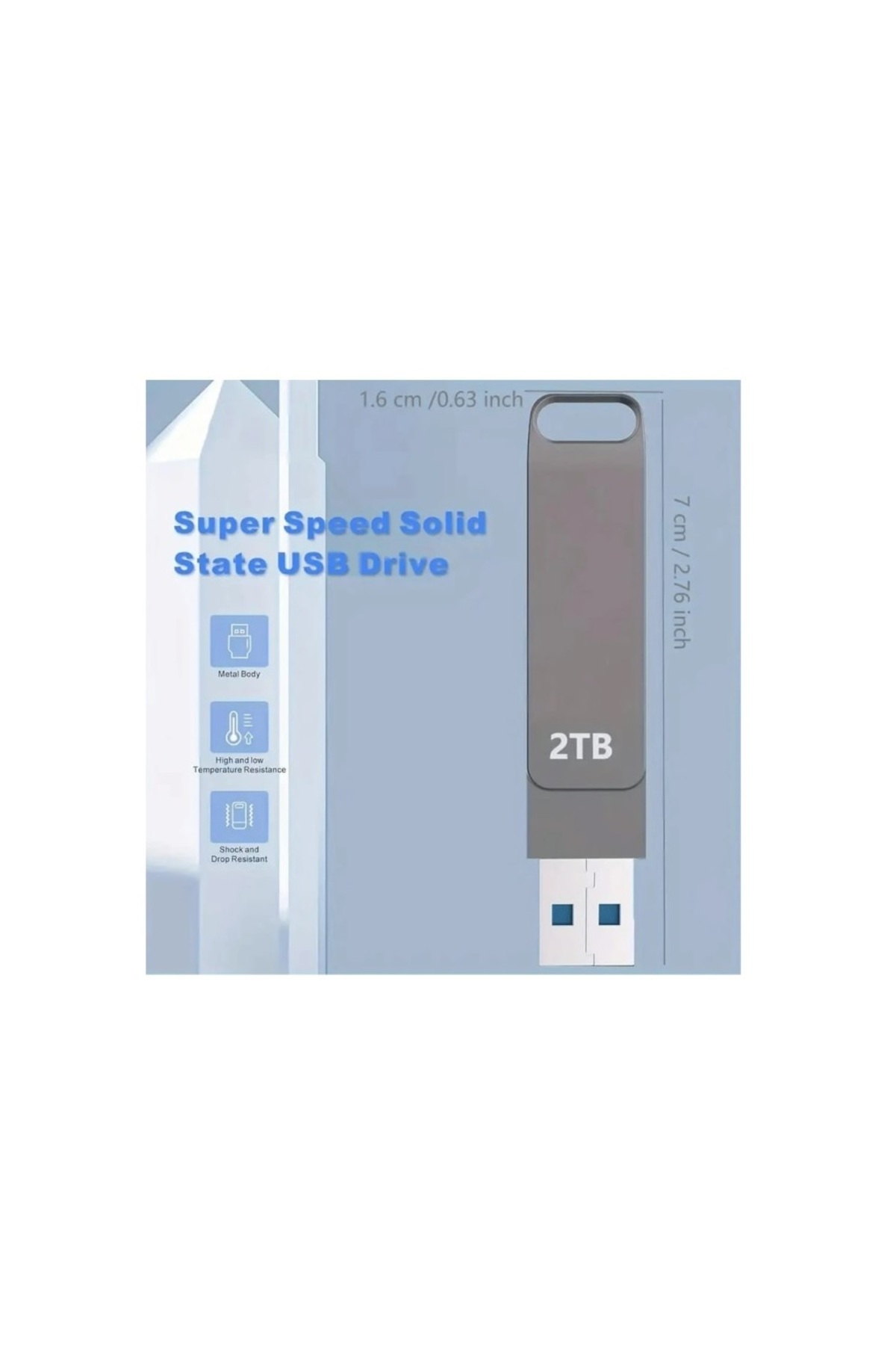 YPF-محرك أقراص فلاش USB Type-C معدني بسعة 2 تيرابايت مع تصميم غطاء مزدوج دوار 360 درجة لأجهزة الكمبيوتر والهواتف المحمولة 7