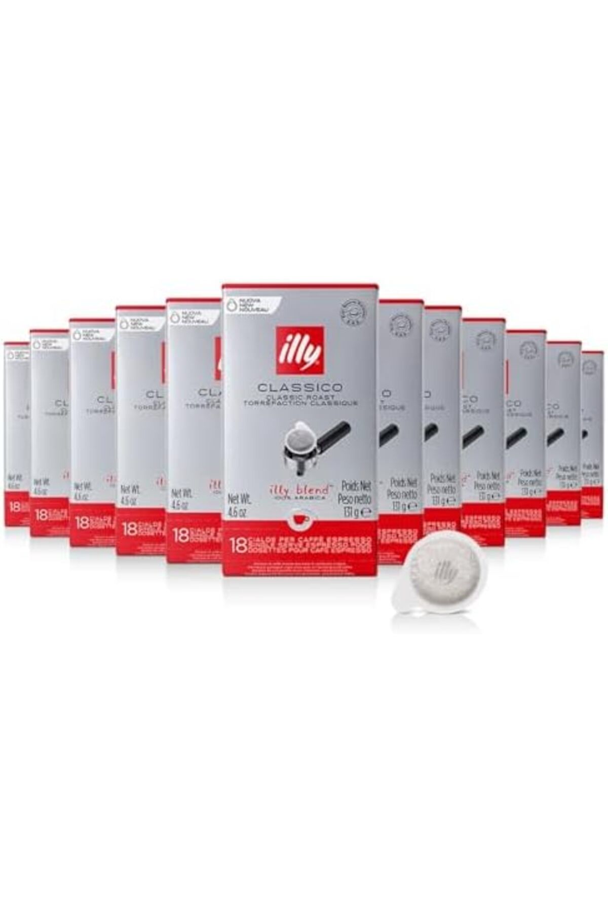 illy-E.S.E. Coffee - Single-Serve Coffee Capsules & Pods - Classico Medium Roast - 18 Count, 12 Pack 1
