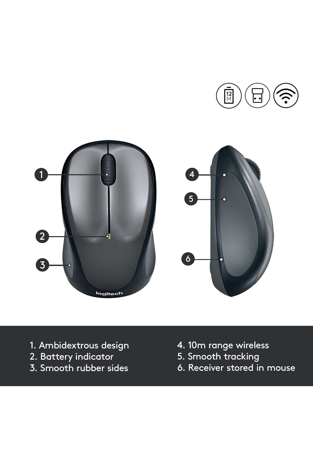 logitech-Logitech M235 Wireless Mouse, Black 6