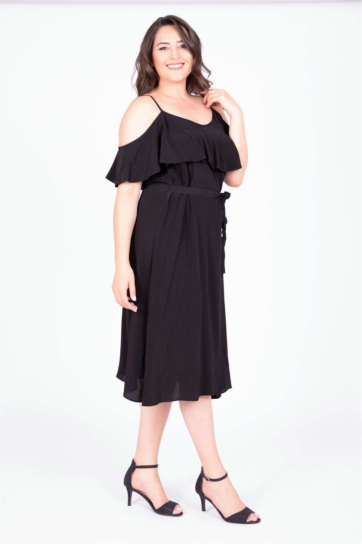 MYLİNE-Rochie cu curea cu volan 2