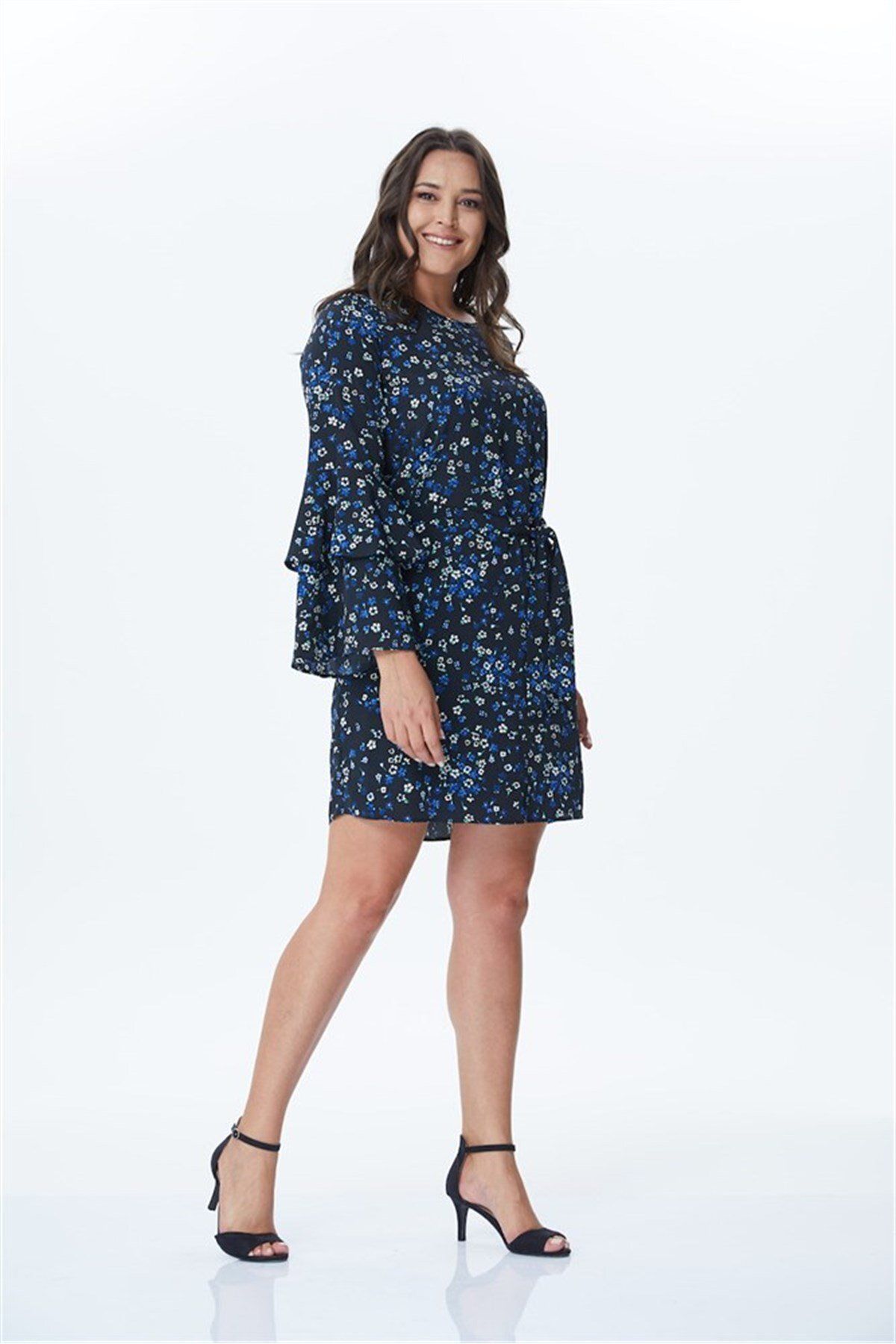 MYLİNE-Floral Dress with Flared Sleeves 2