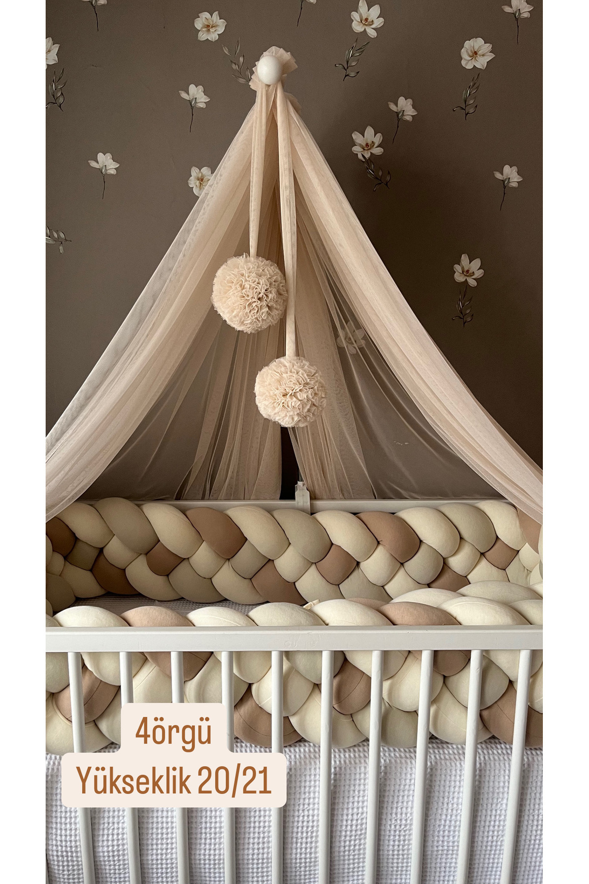 ısıklıtoplarrengarenk Örgü beşik korumalık 360 cm 4 örgü fotoğrafı 3 (önizleme)