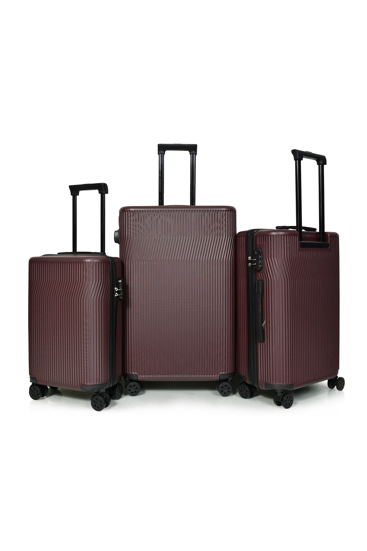 MORANO-Waves Durable Lightweight 4 Wheel Spinner Luggage Set with Built-in Lock (Set of 3) 1