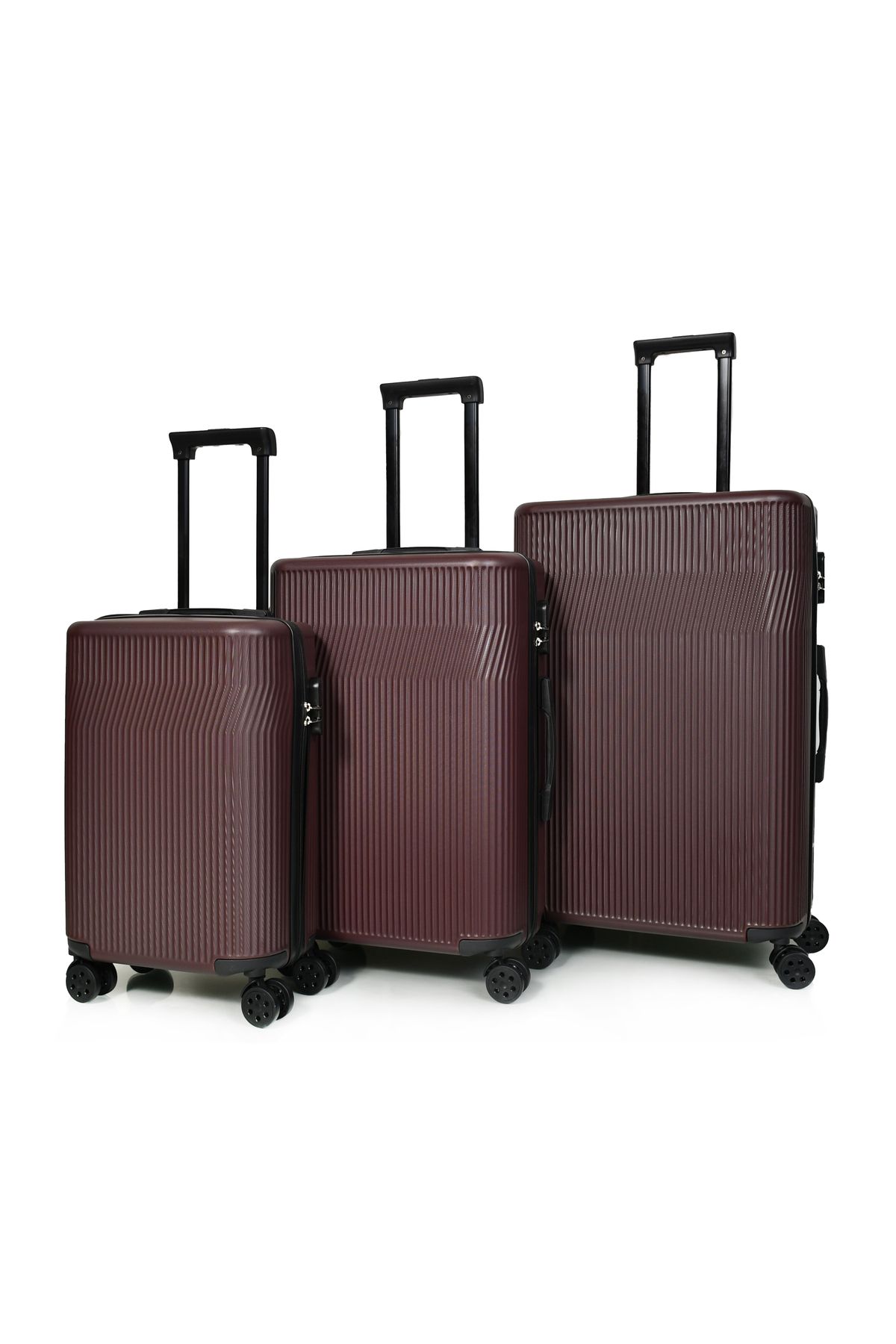 MORANO-Waves Durable Lightweight 4 Wheel Spinner Luggage Set with Built-in Lock (Set of 3) 2