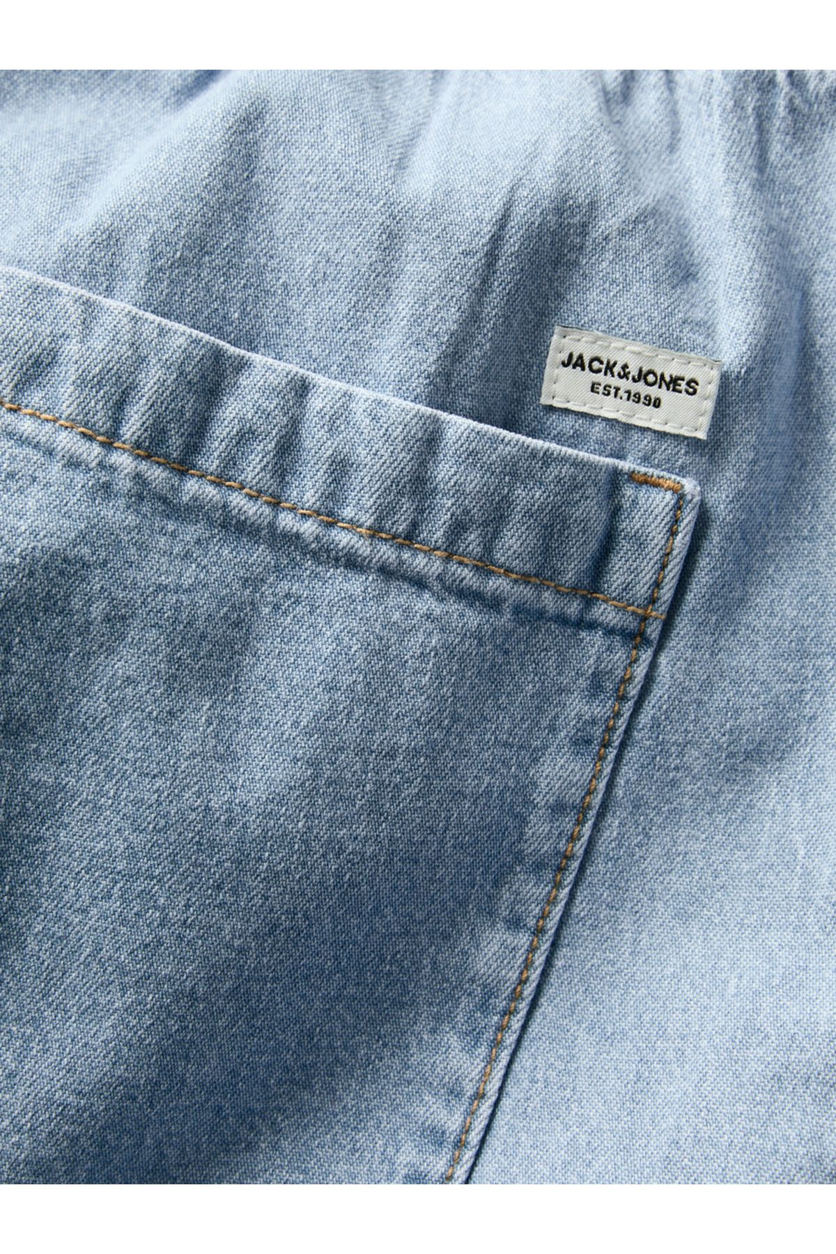Jack & Jones-Wide Leg Denim Joggers with Drawstring 4