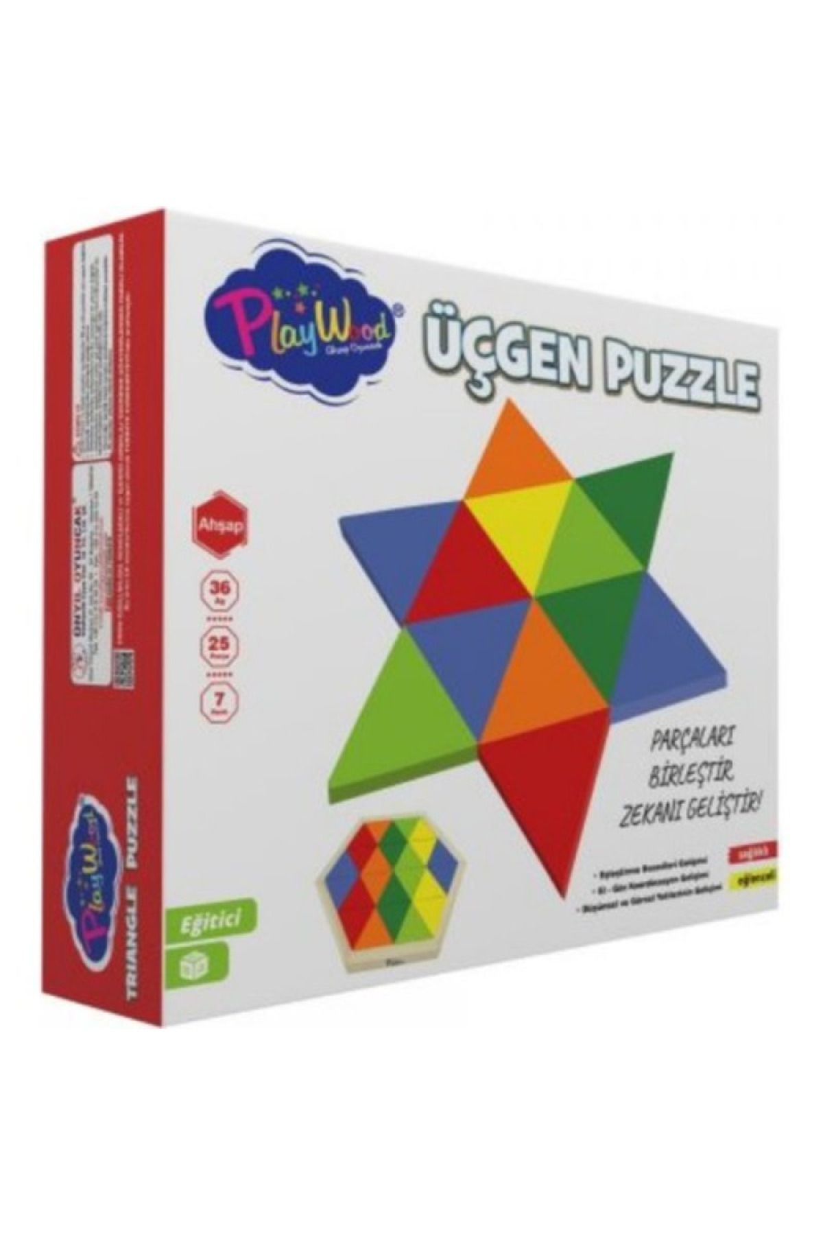 TYYLİ PlayWood Ahşap Üçgen Puzzle 24 Parça 395