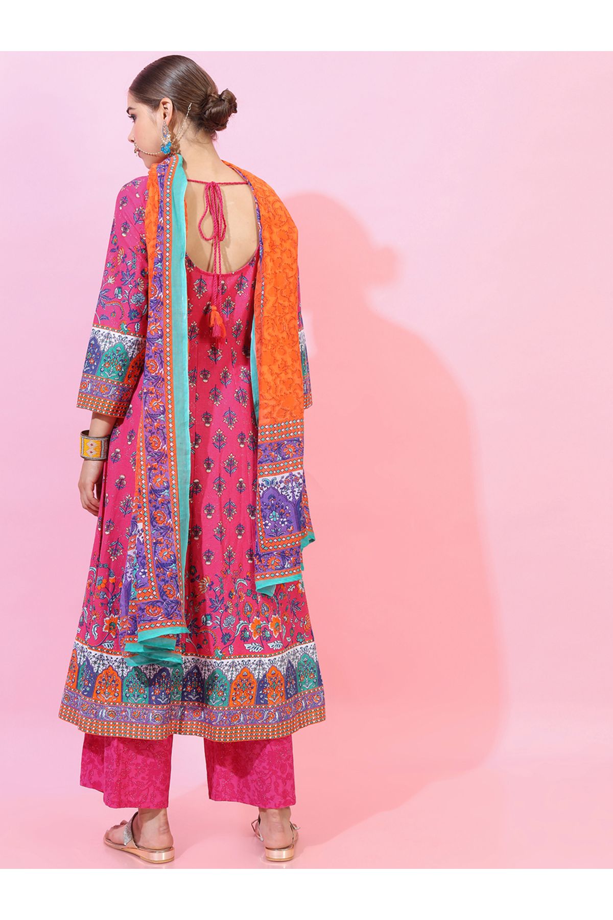 Vishudh By Styli-Women Multicolored Printed Cotton Kurta Set with Dupatta 3
