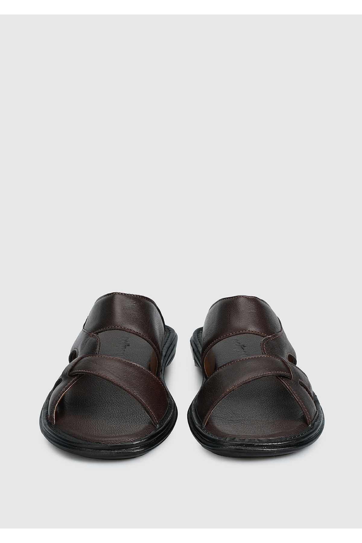 Eclipse-Men's Brown Leather Slippers 3