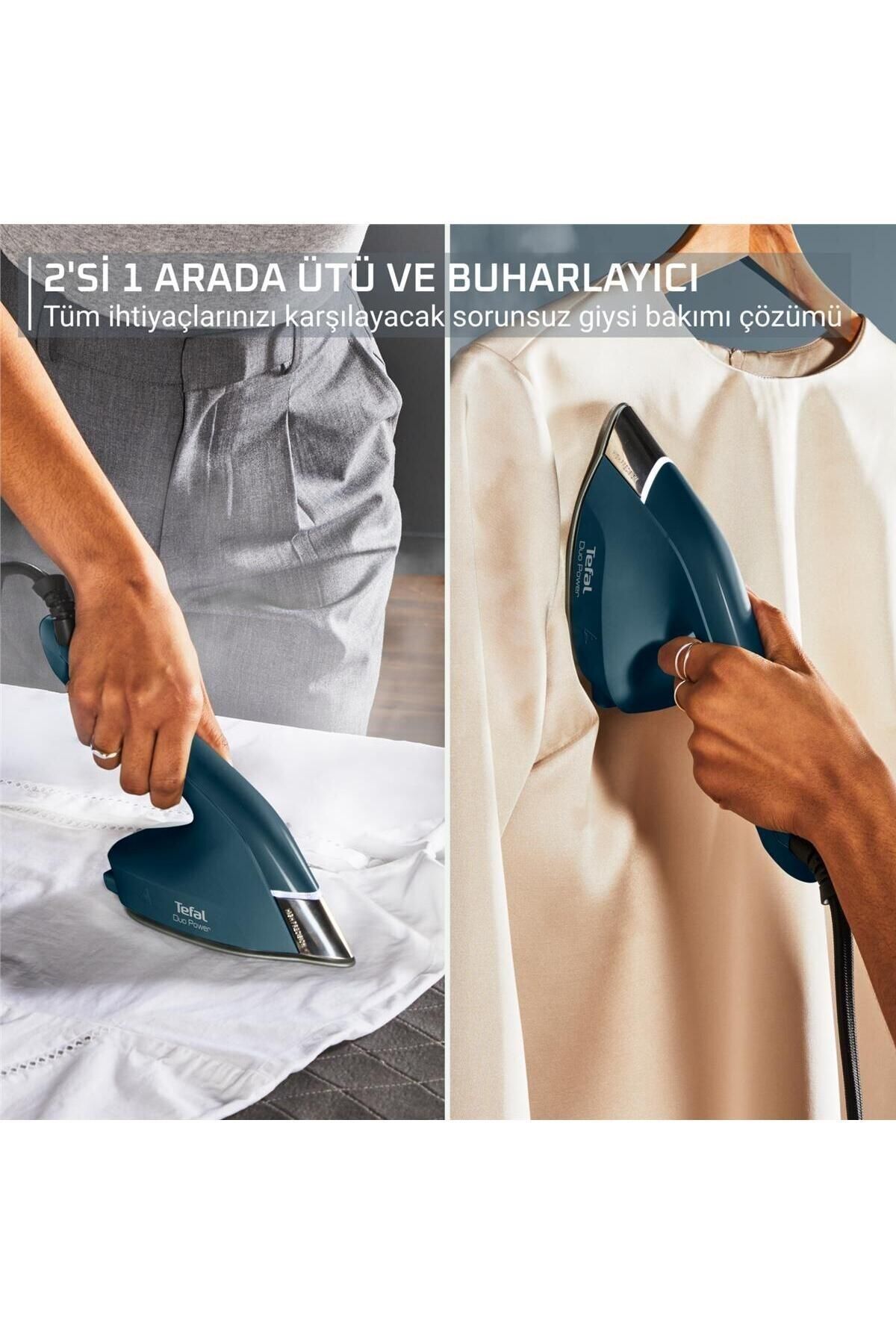 TEFAL Dikey & Yatay Ütüleme Duo Power 2'si 1 arada Buharlı Ütü & Buharlı Düzleştirici