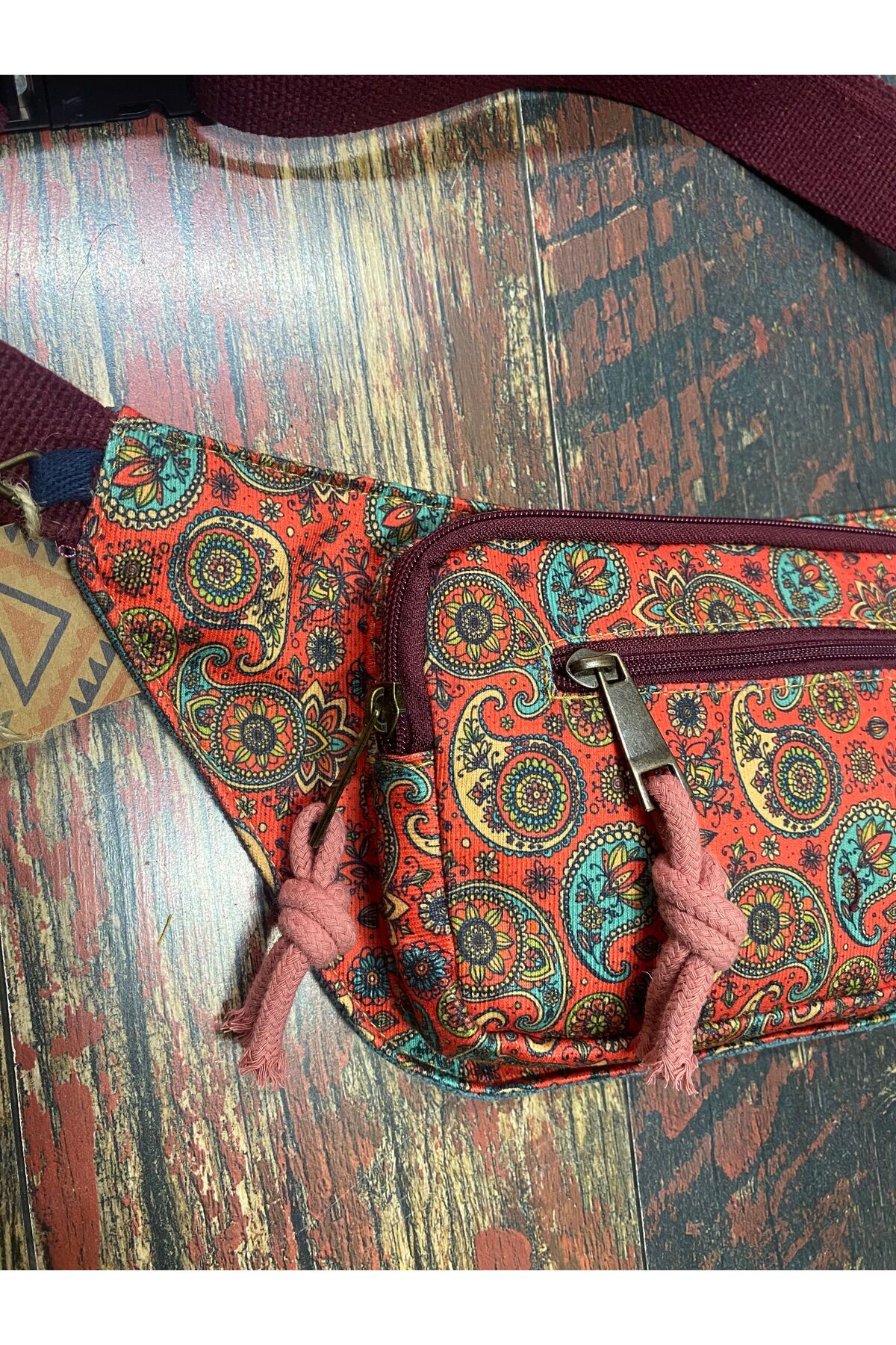 Street Bag Etnik Otantik Bohem Günlük Seyehat Bel Çantası Çok Cepli Suya Dayanıklı görsel 2