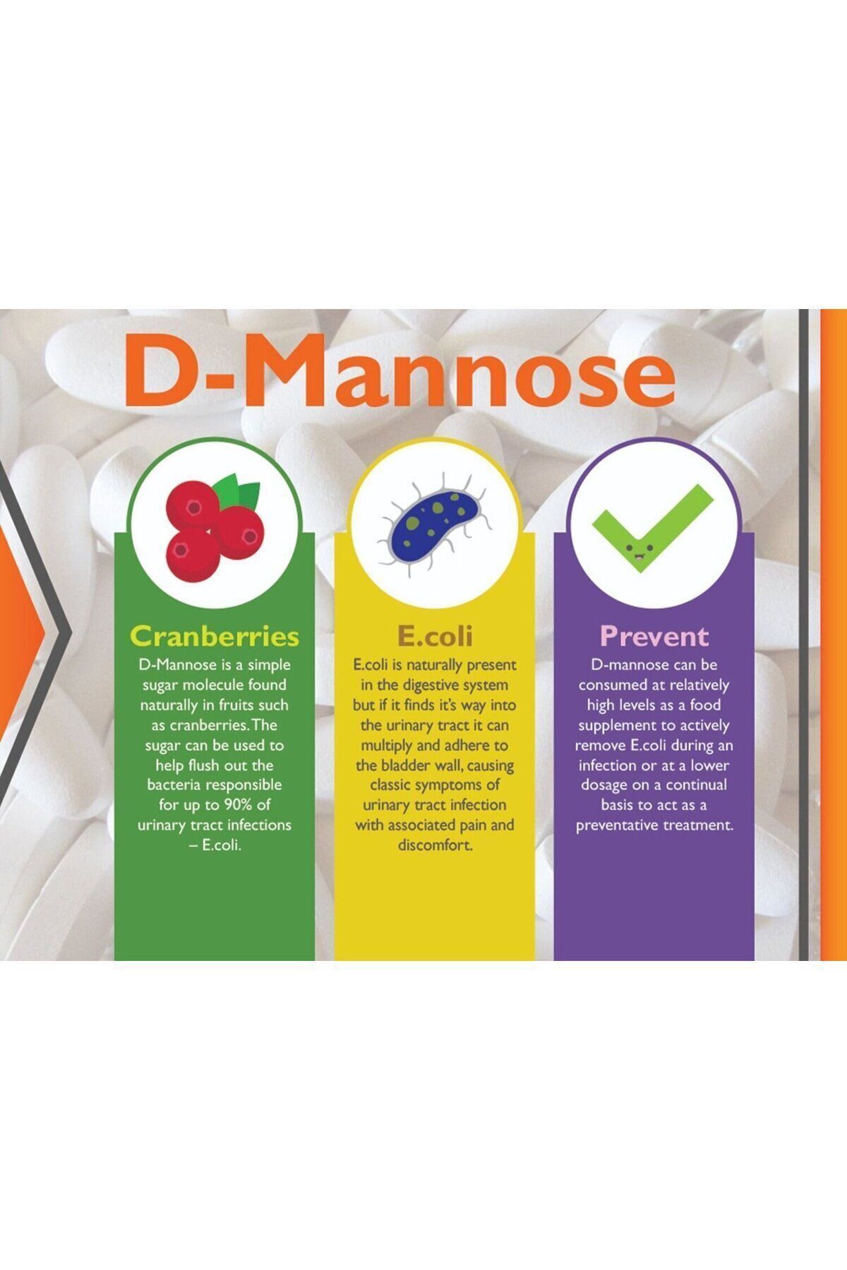 Now Foods-D-Mannose - Cranberry Urinary Tract Health Cati Dual Action Formula 3