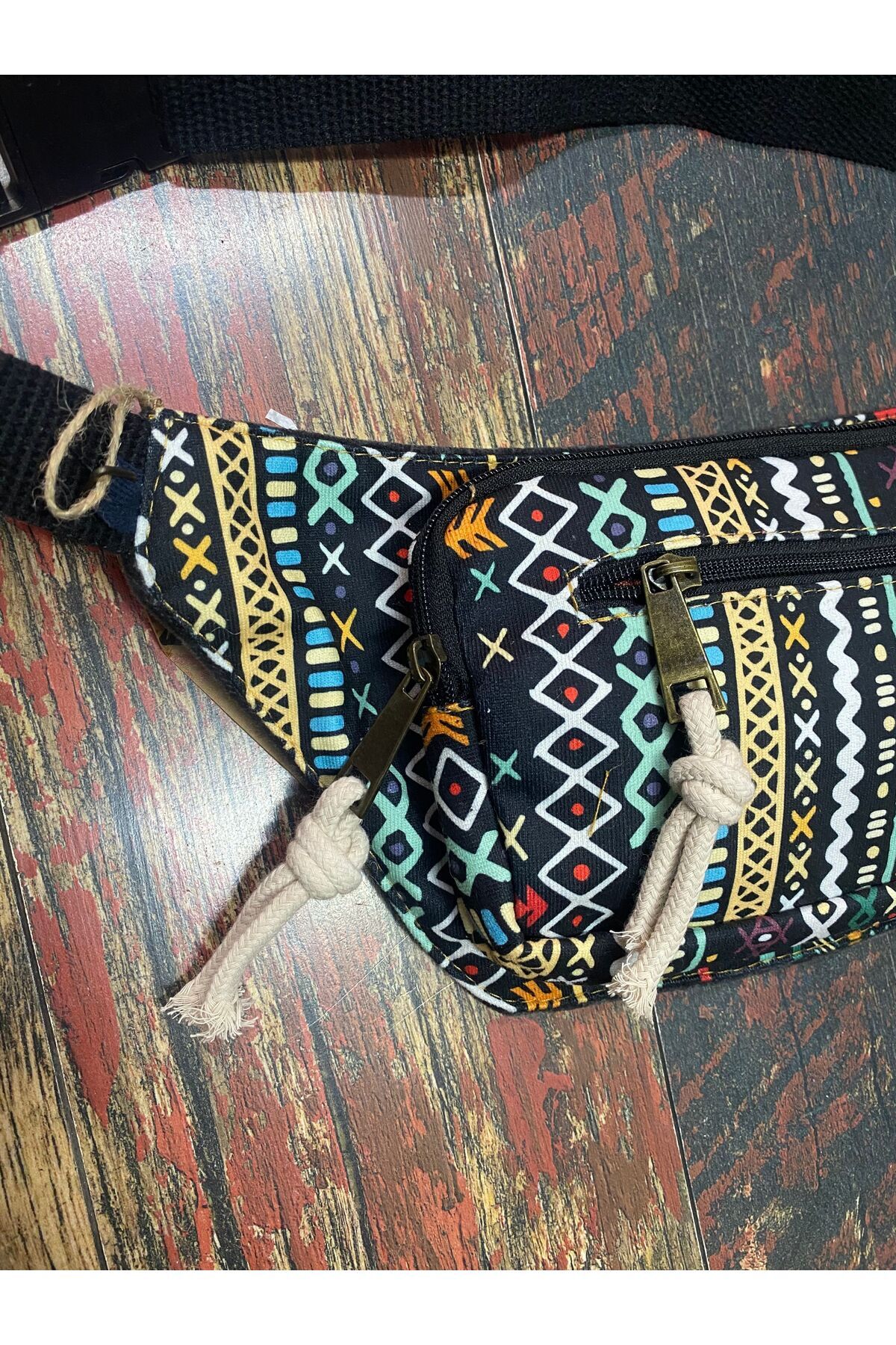 Street Bag Etnik Otantik Bohem Günlük Seyehat Bel Çantası Çok Cepli Suya Dayanıklı görsel 2