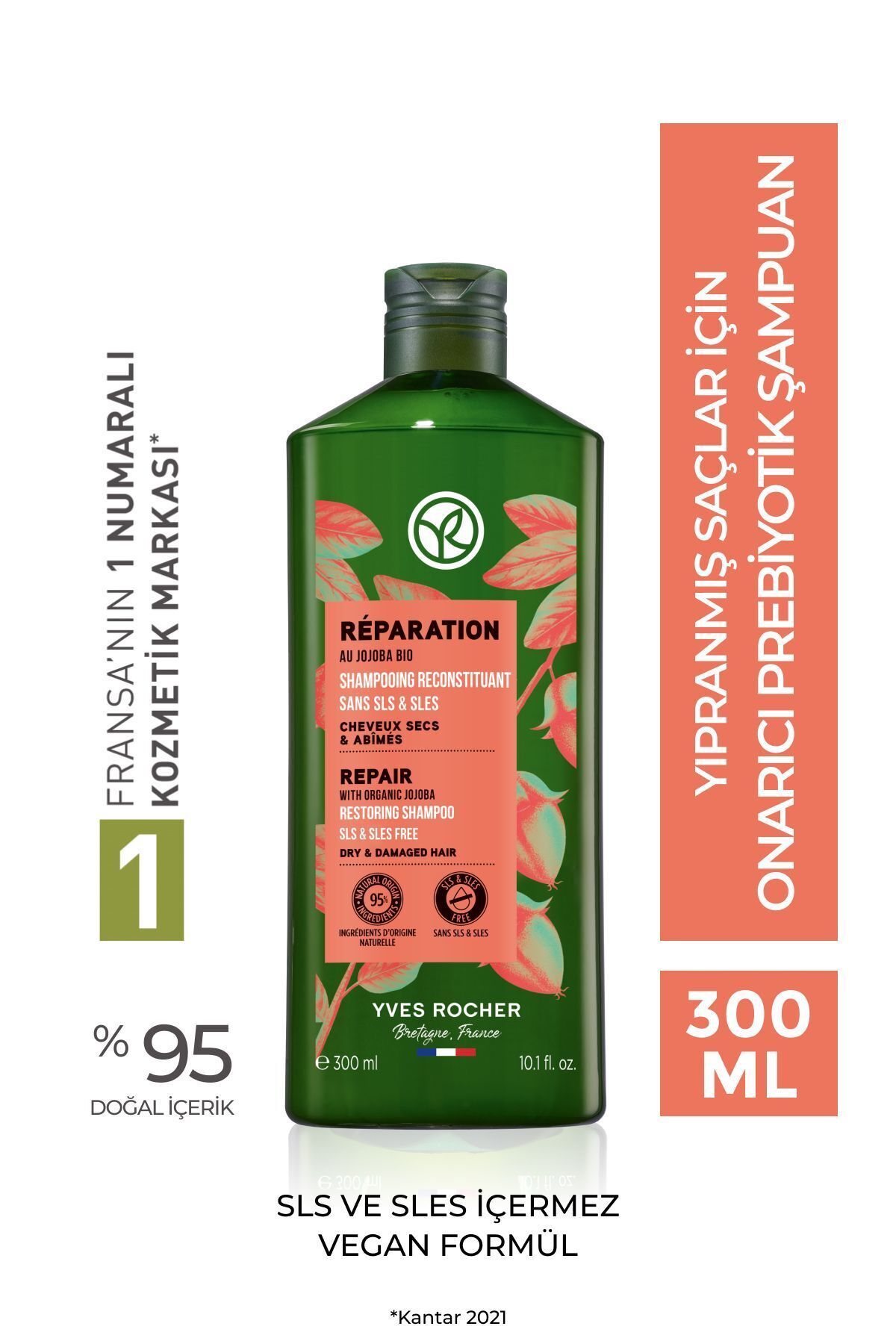 Yves Rocher Saç Tellerinin Onarılmasına Yardımcı Güçlendirici Şampuan 300 ml