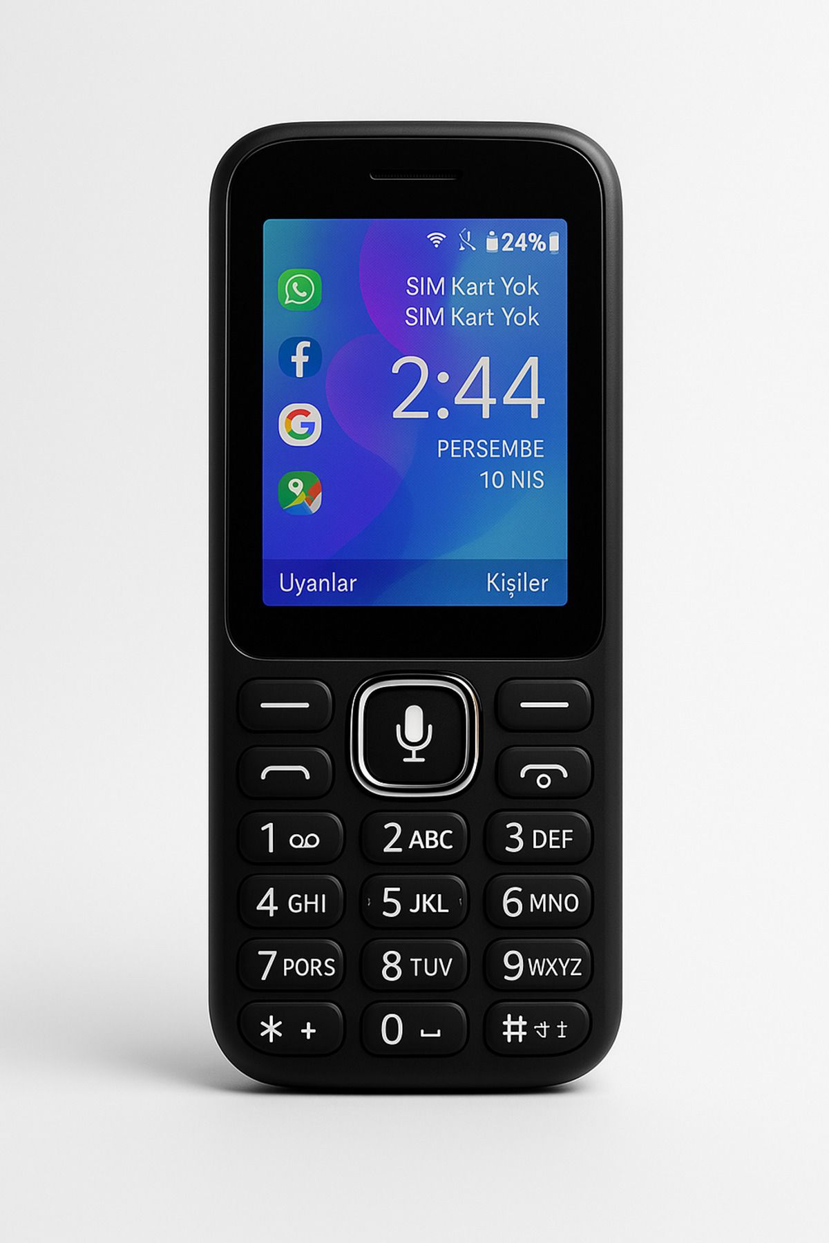 oneblue Tuşlu Telefon,Siyah,WhatsApp, Facebook, Wi-Fi, Bluetooth, Kamera, Çift SIM, FM Radyo