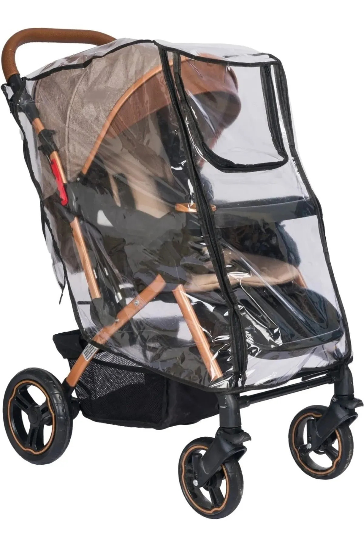MorBebe MorPort Lüx Fermuarlı Bebek Arabası Yağmurluğu Ve 2 Adet Bebek Arabası Kanca 2 Ürün Bir Arada fotoğrafı 3 (önizleme)