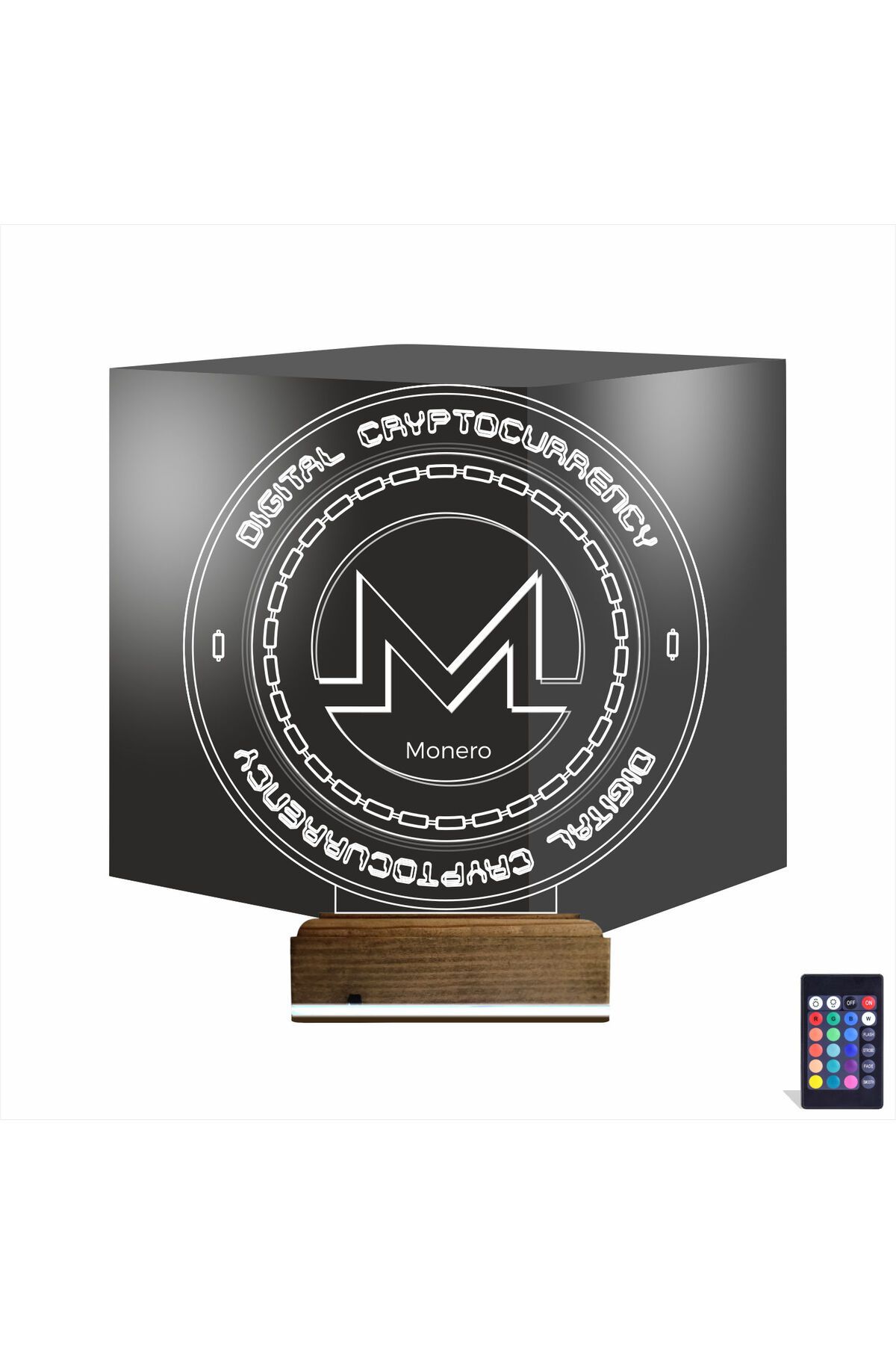 Kirppi 3d Lamba Crypto Monero Coin Masa Gece Lambası