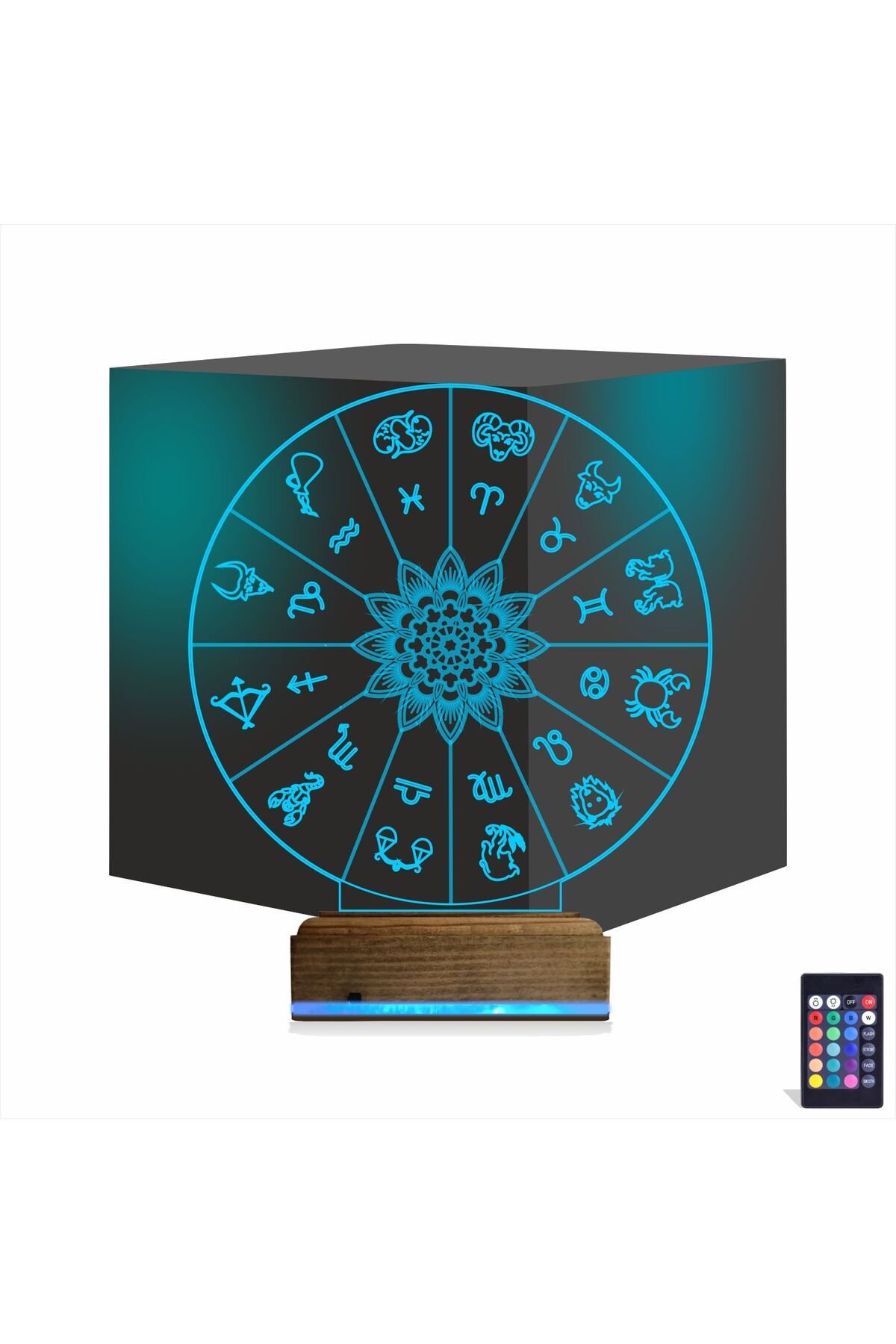 Kirppi 3d Lamba Astroloji Burç Lotus Masa Gece Lambası