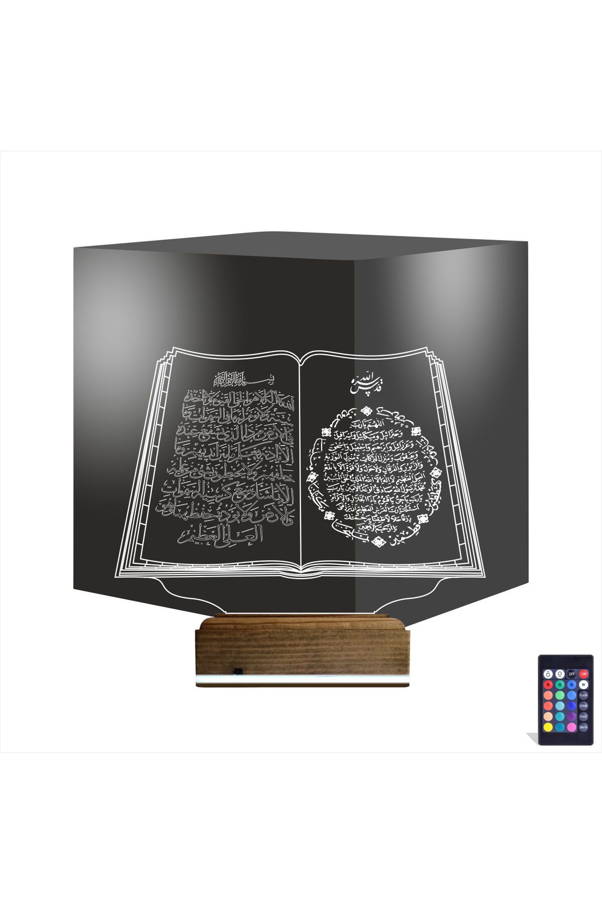 Kirppi 3d Lamba Kuran-ı Kerim Ayetel Kürsi Masa Gece Lambası