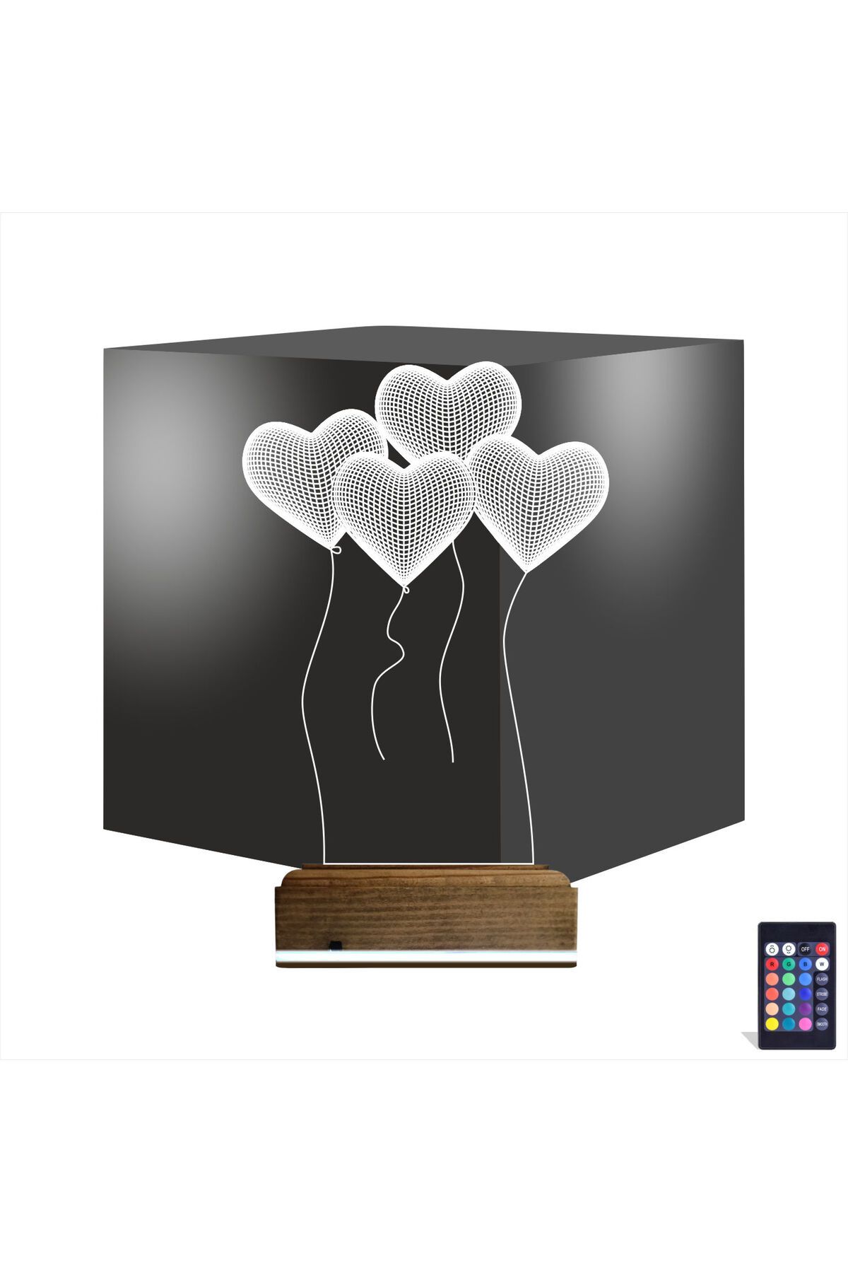 Kirppi 3d Lamba Kalp Sevgiliye Hediye V1 Masa Gece Lambası