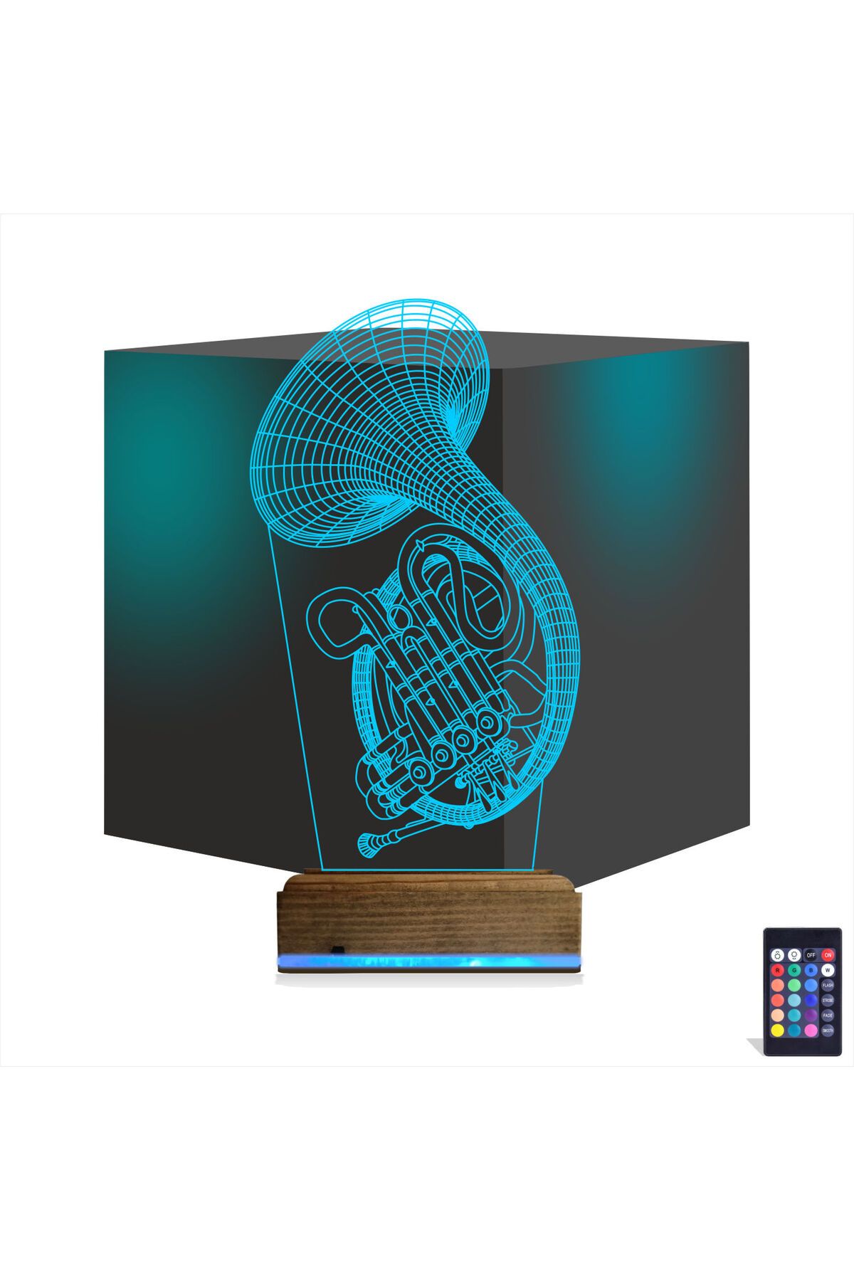 Kirppi 3d Lamba Korno Enstrüman Müzik Masa Gece Lambası